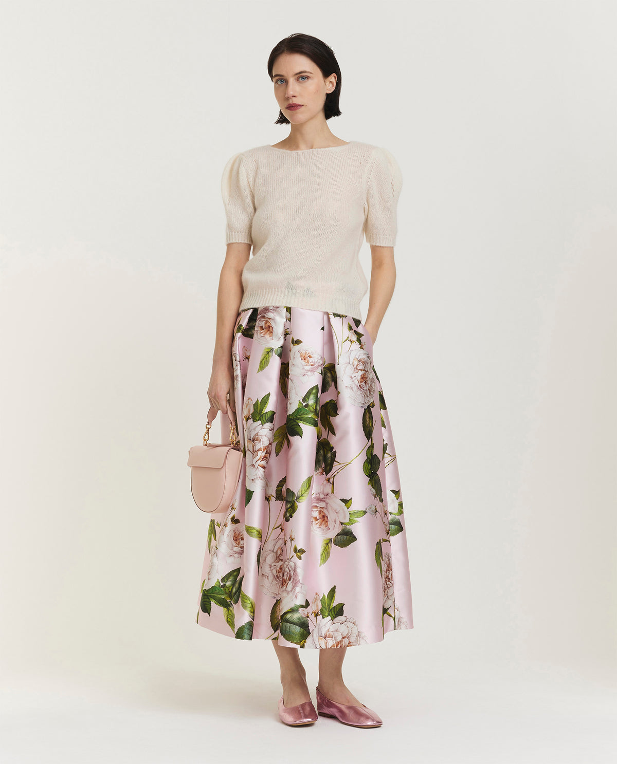 Volumineuze Midi Rok - Roze