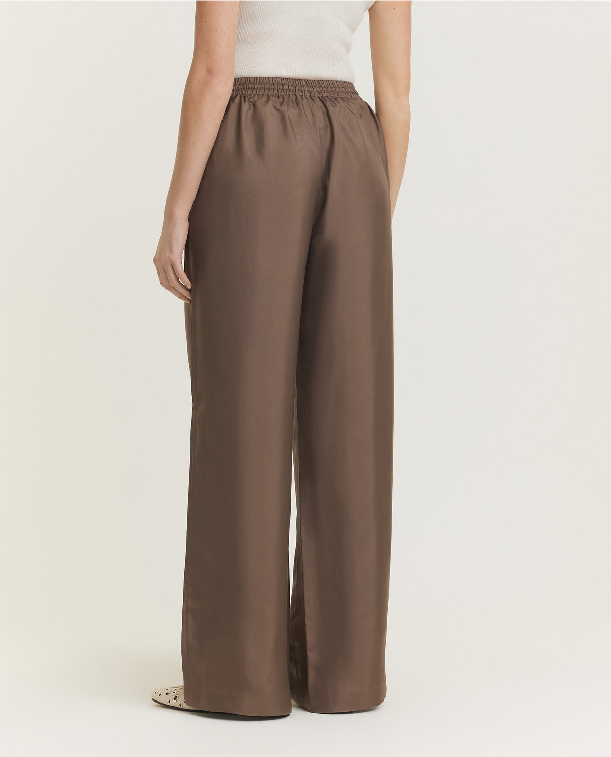 Relaxed Silk Trousers - Bruin