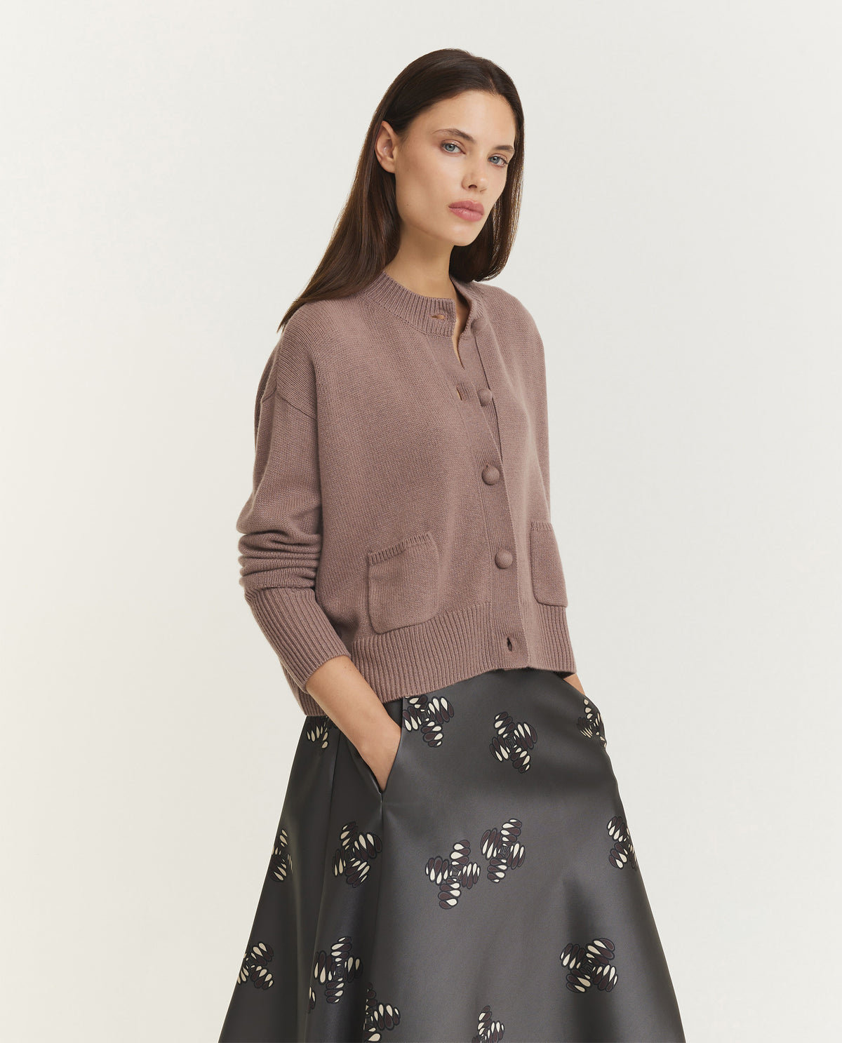 Wool Cashmere Cropped Cardigan