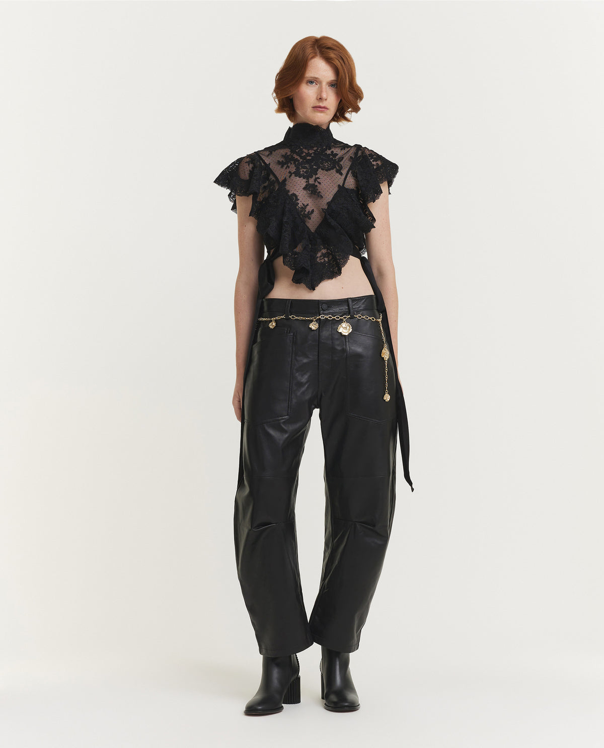 Shon Leren broek - Zwart