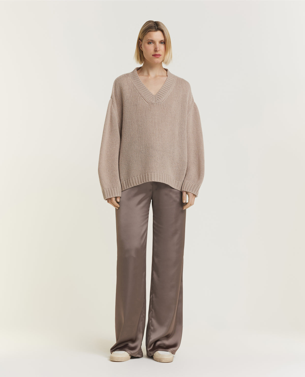 Wol Cashmere Trui - Lichtbruin
