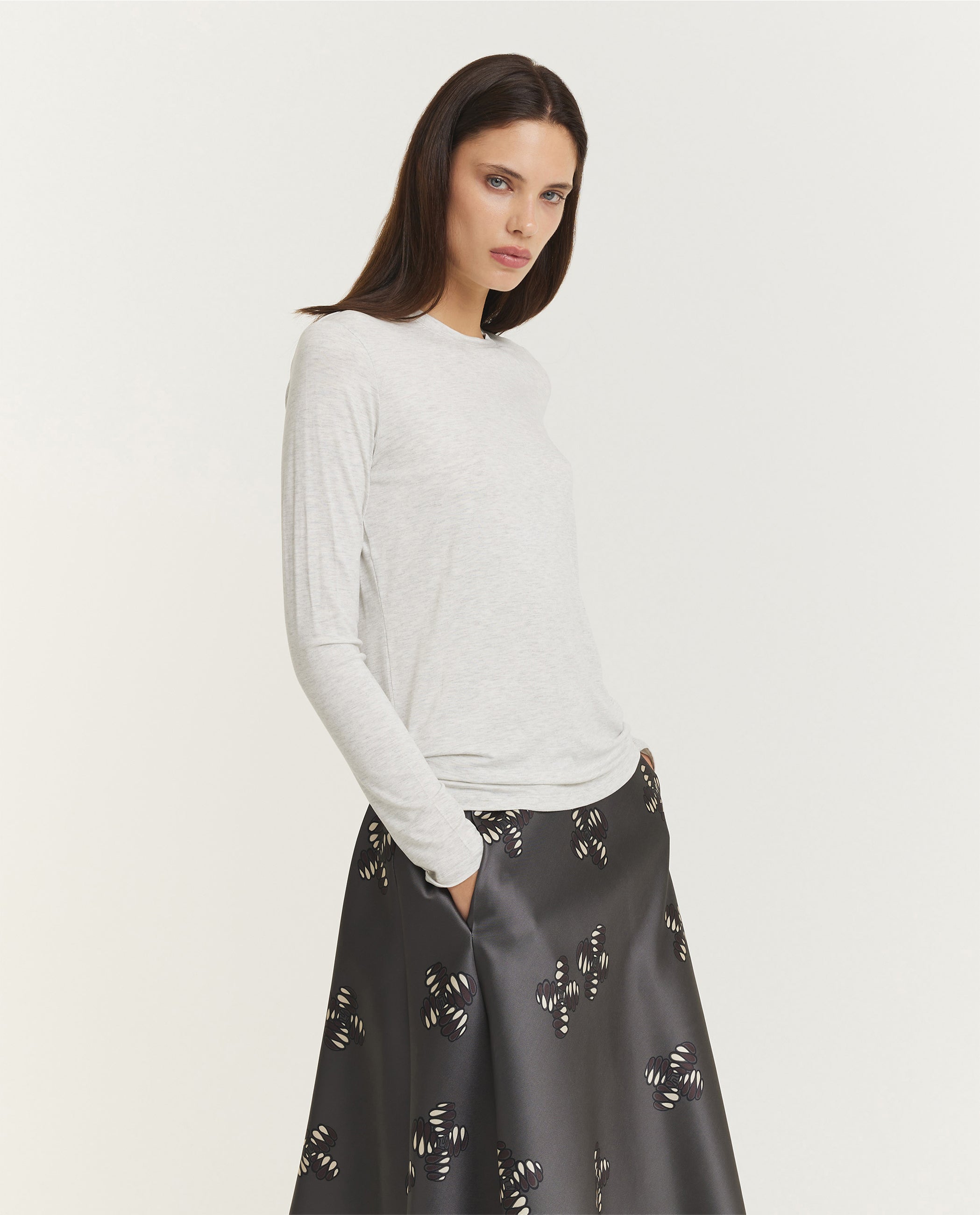 Lange Mouwen T-Shirt - Lichtgrijs