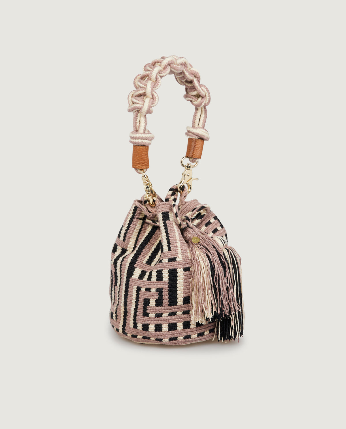 Macramé Crossbody Tas - Roze