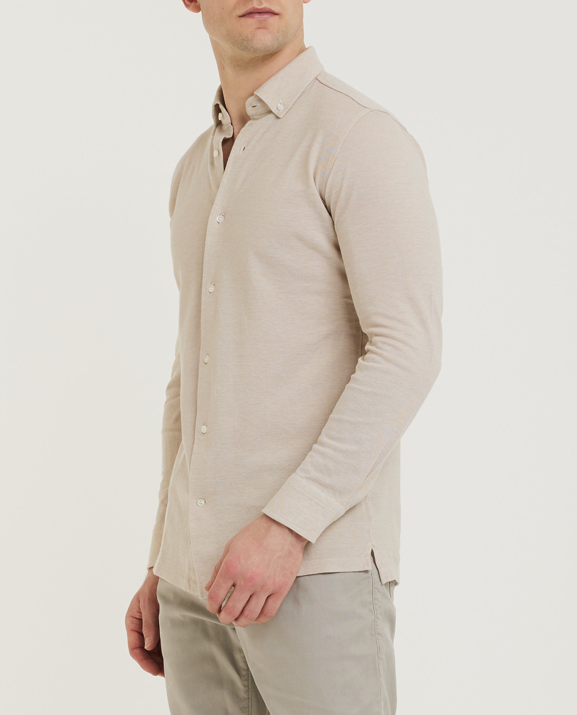 Pique Buttondown Shirt - Lichtbruin