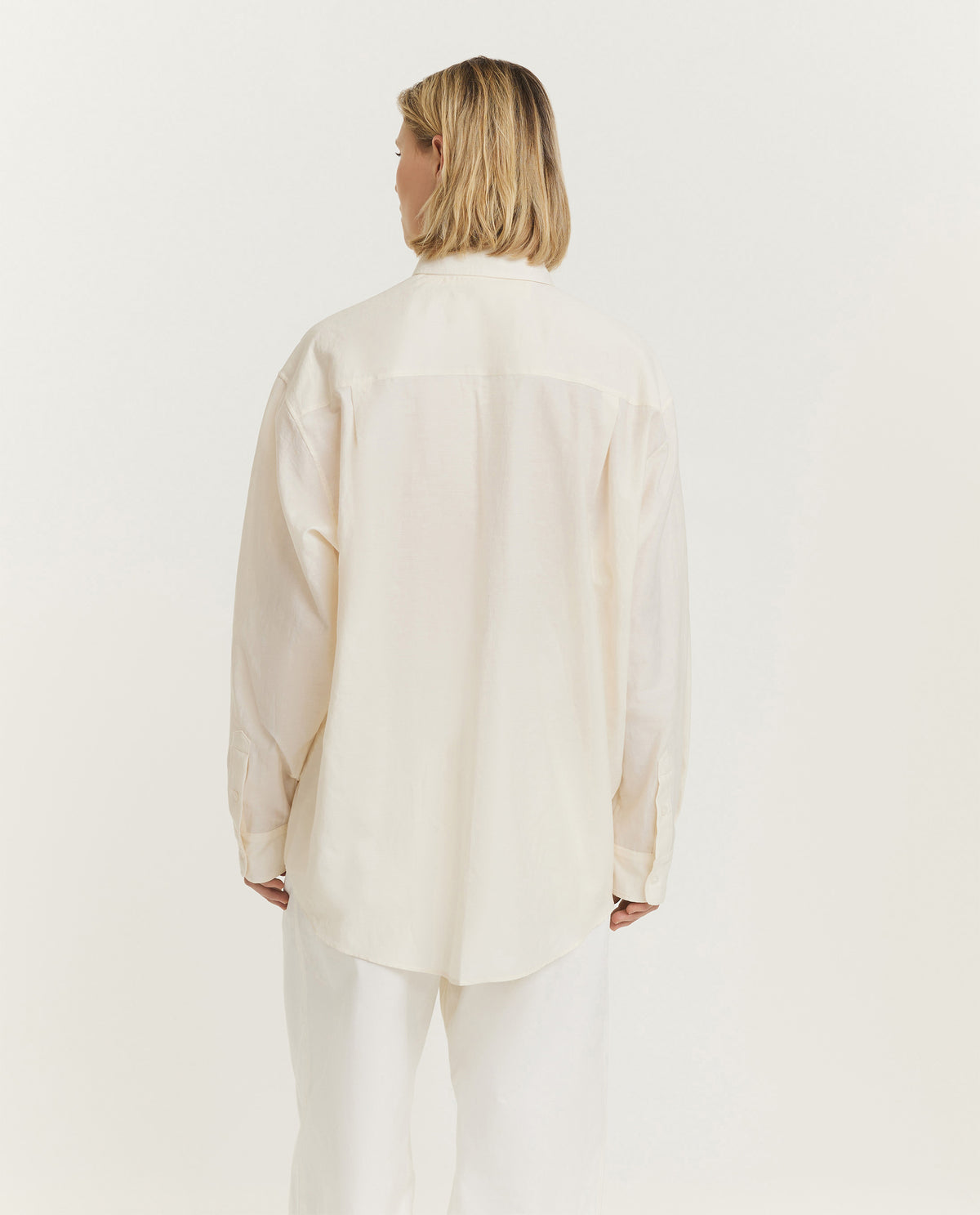 Twill Plastron Shirt - Ecru