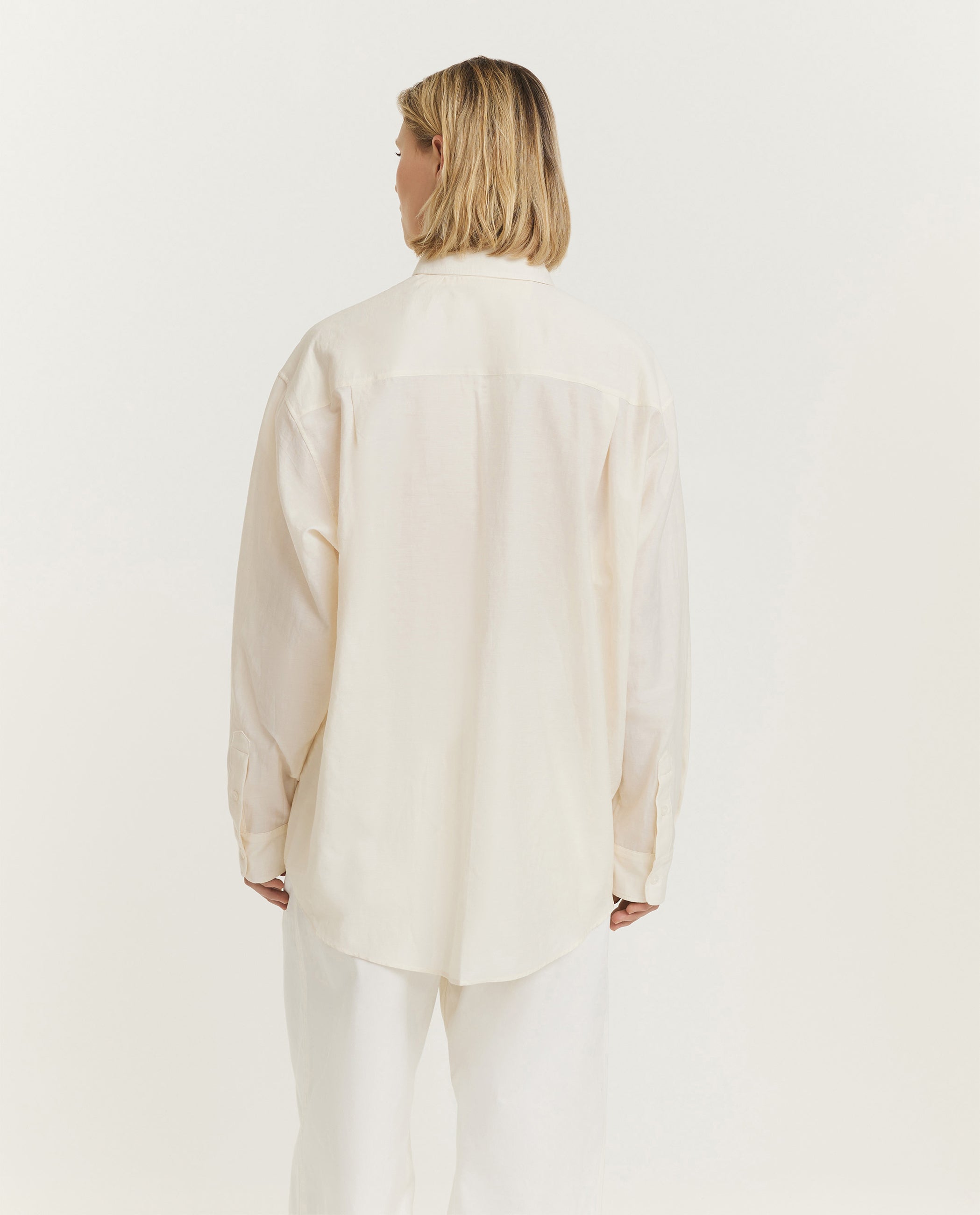 Twill Plastron Shirt - Ecru