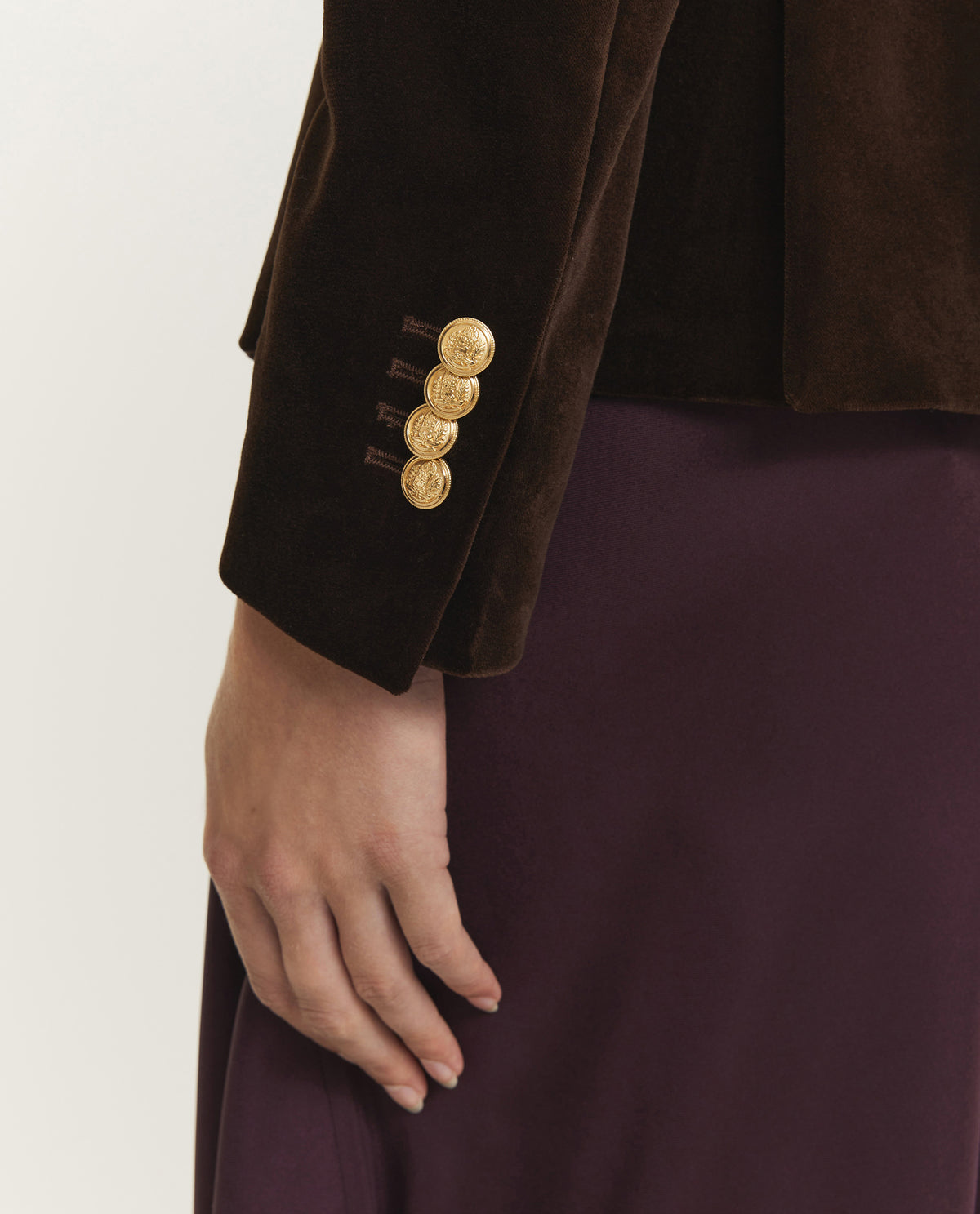 Katoen Fluwelen Blazer - Bruin