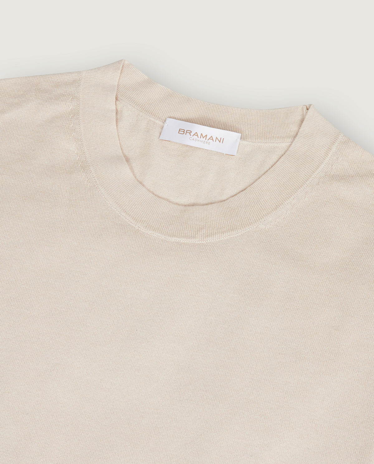 Katoen Zijde T-Shirt - Lichtbruin