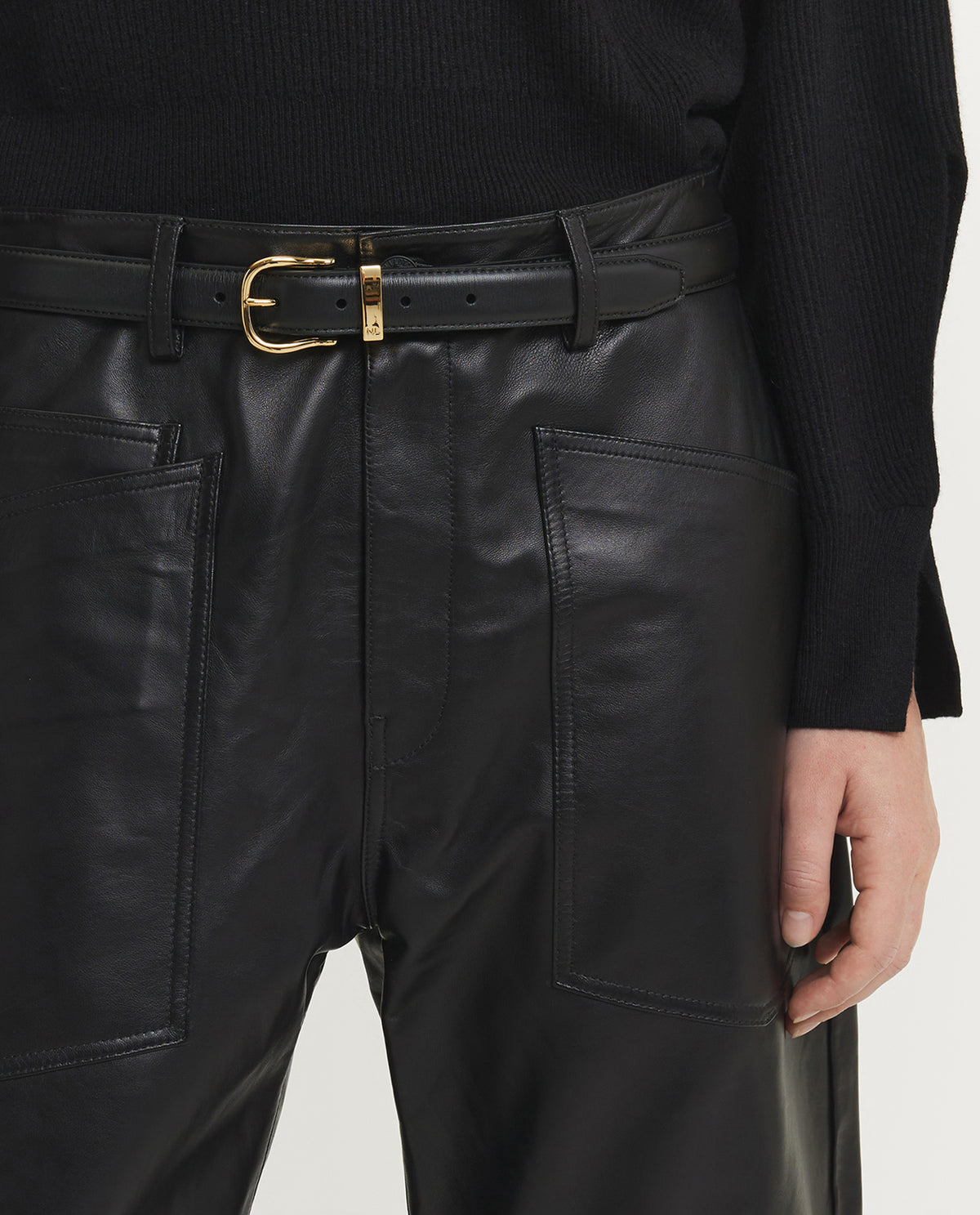 Shon Leren broek - Zwart