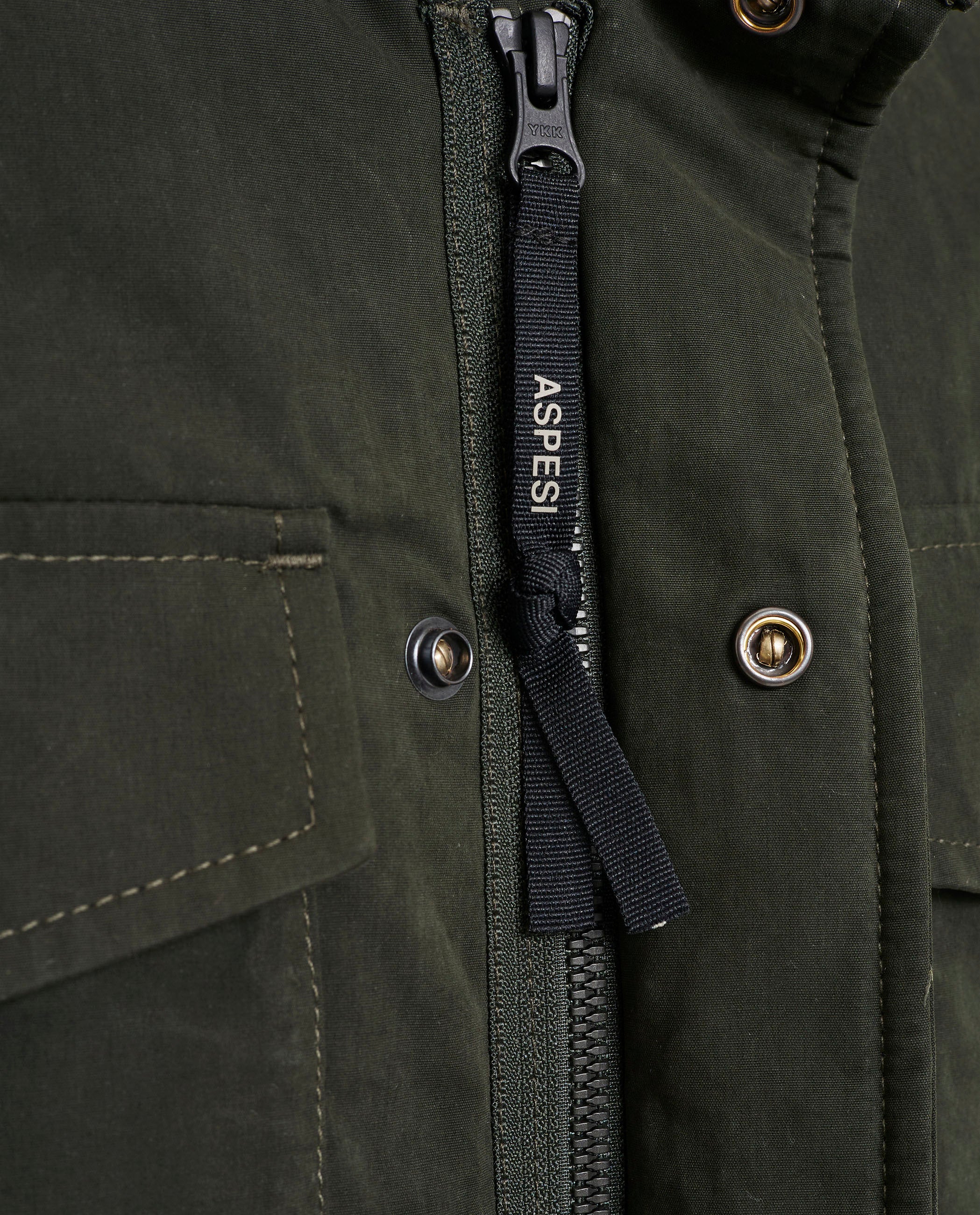 Katoen Mix Field Jacket - Groen