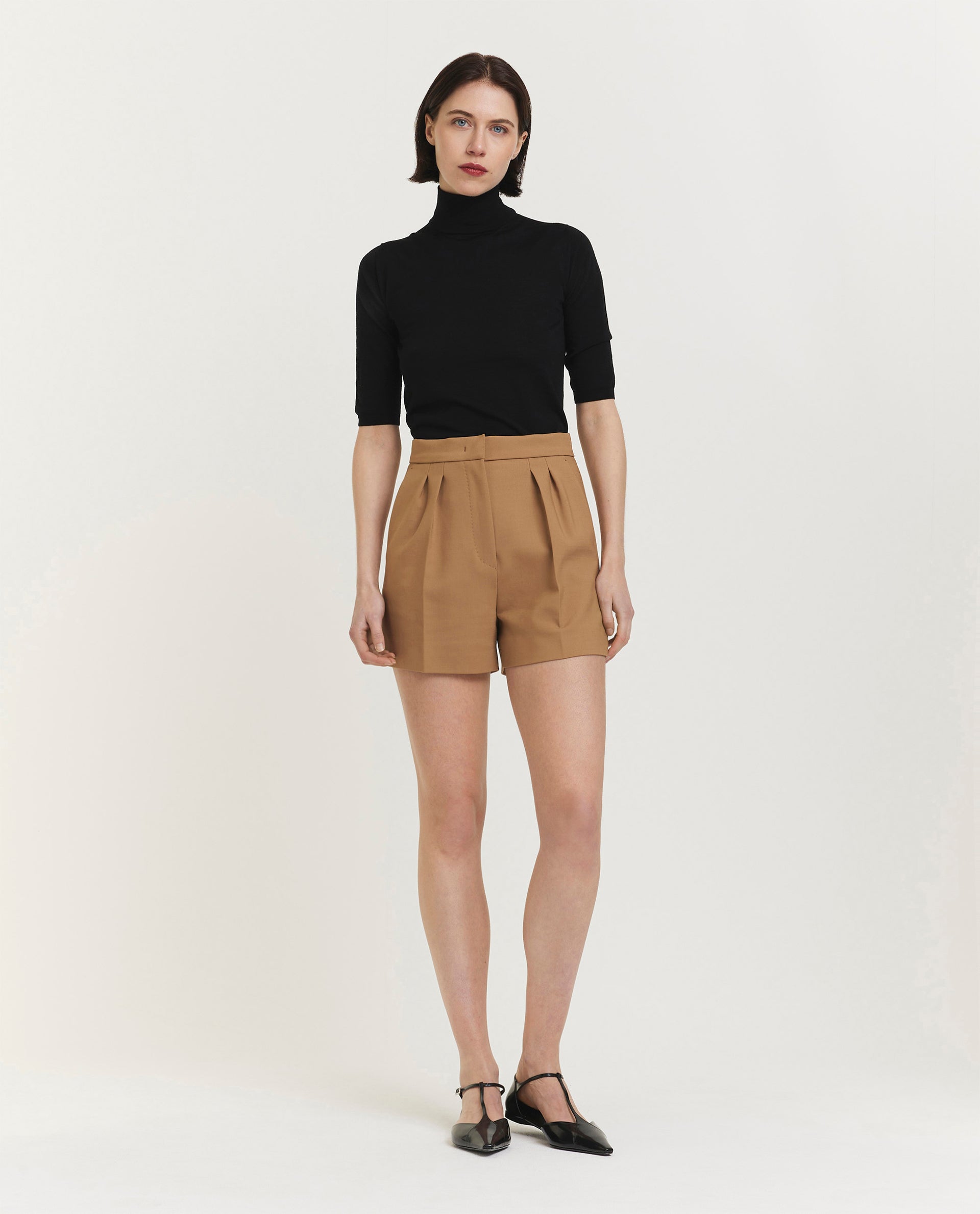 Stretch-wollen shorts - Bruin