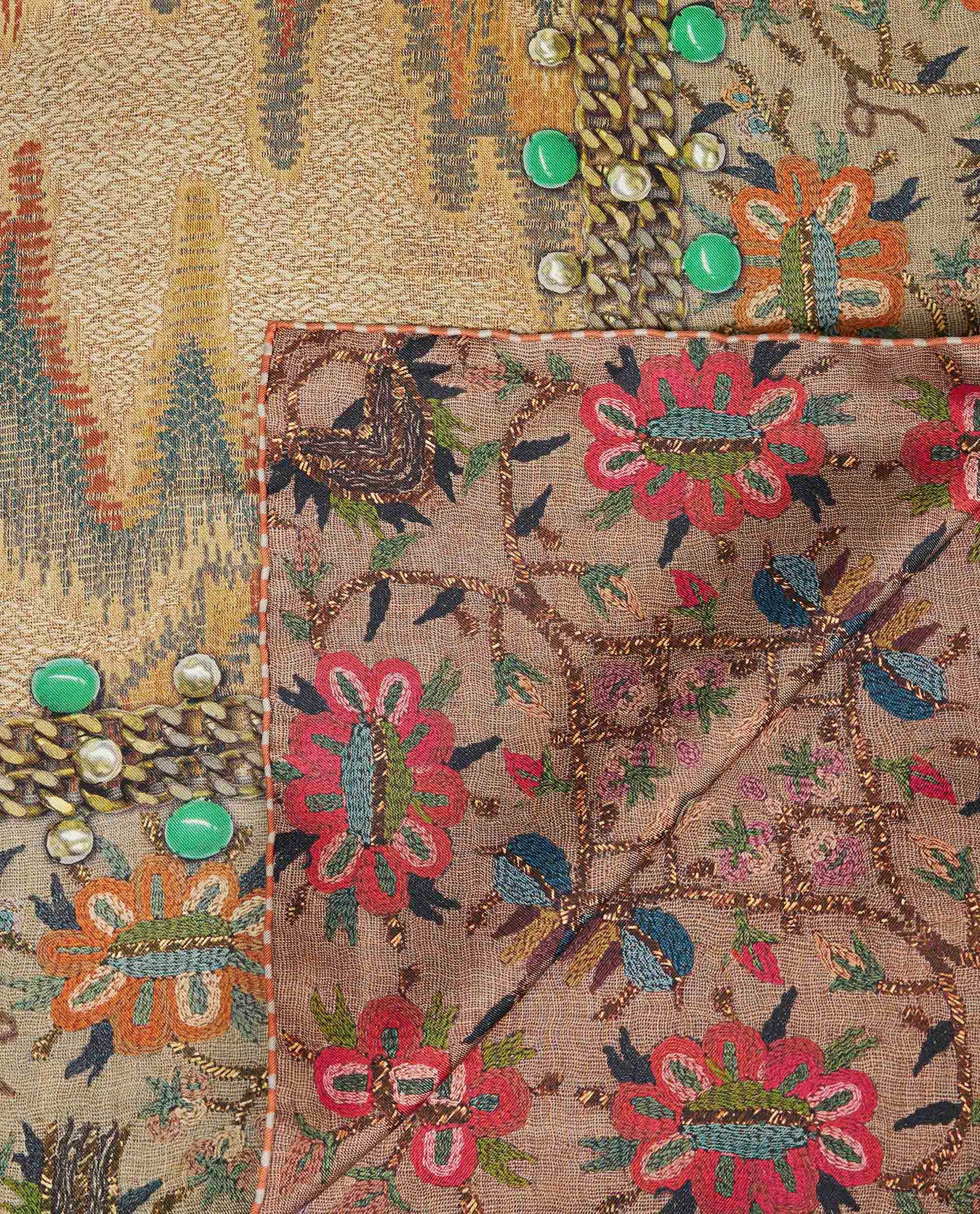 Zijden shawl - Lichtbruin