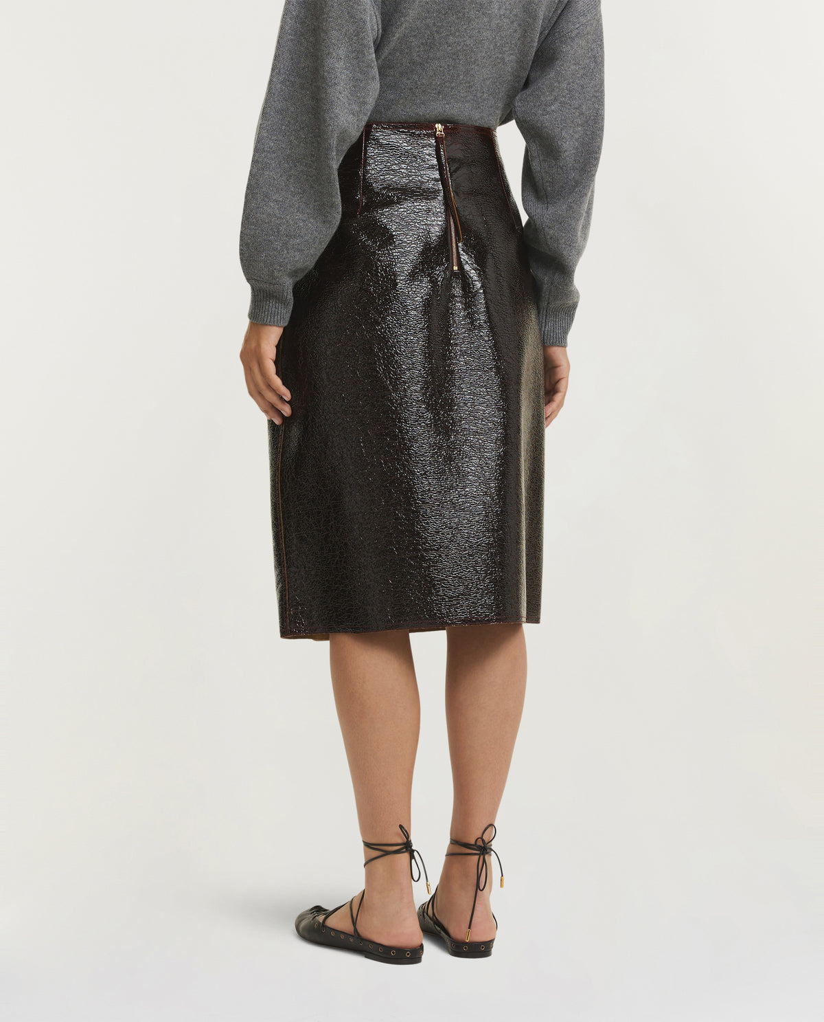 Varnished Wool Skirt