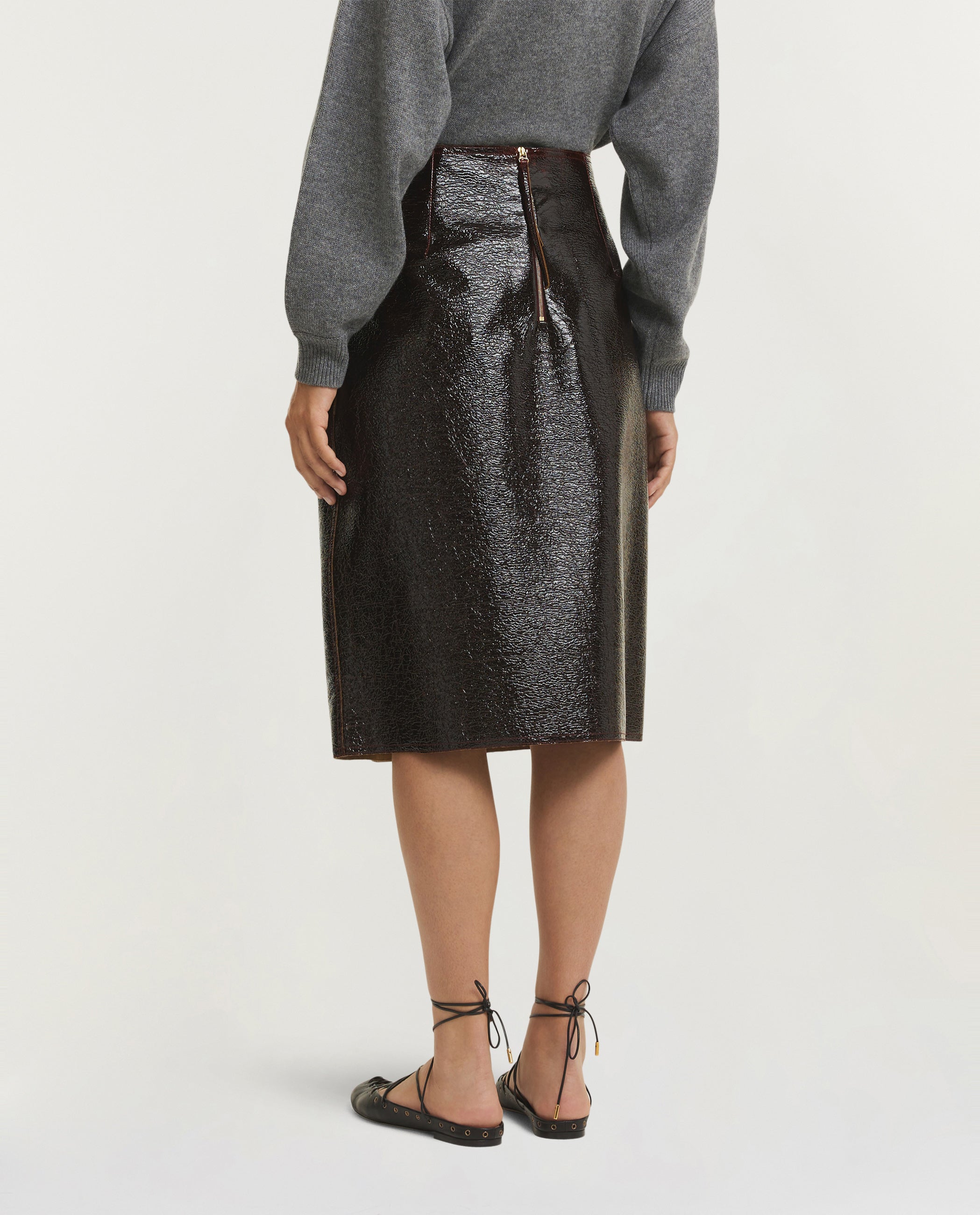 Varnished Wool Skirt