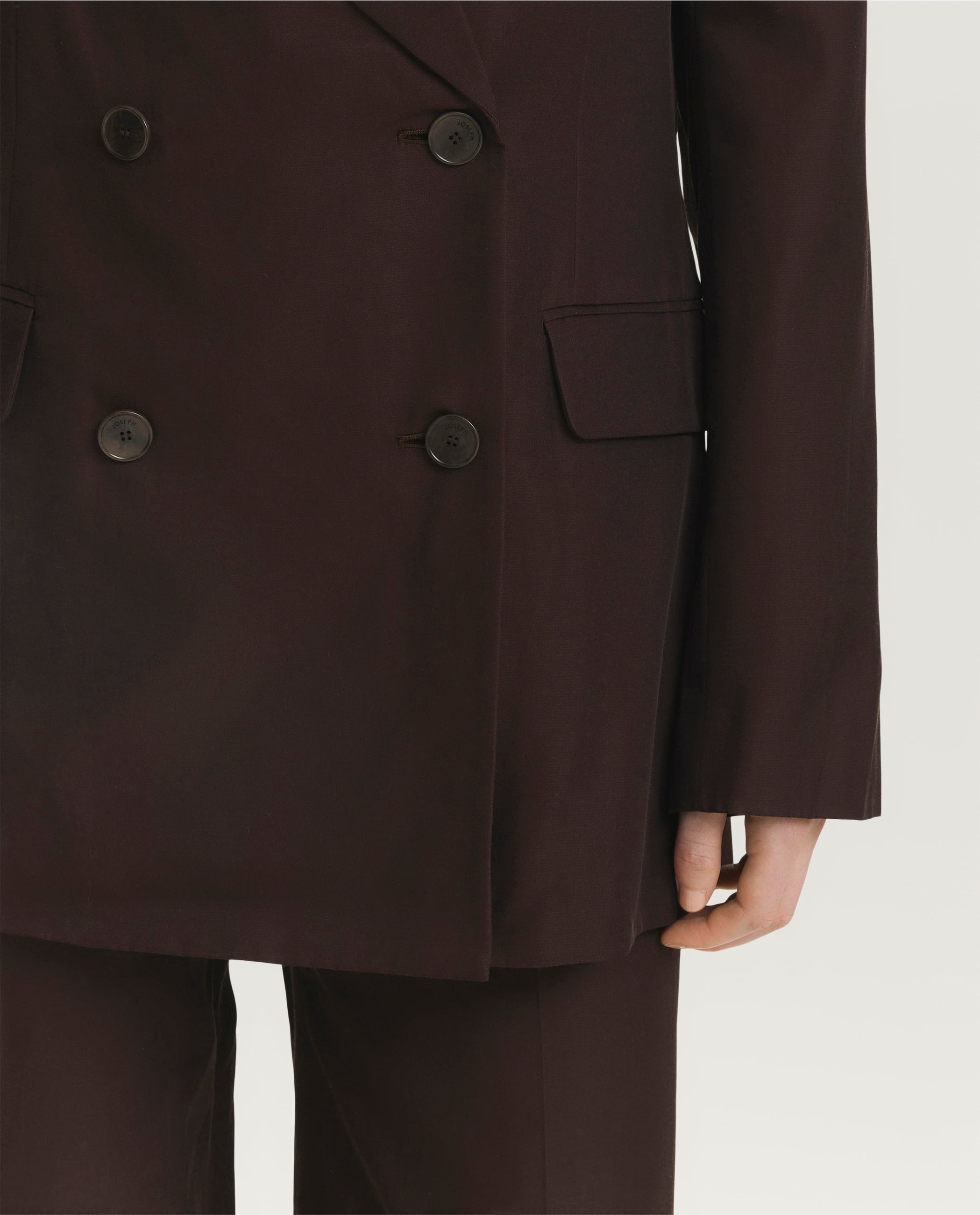 Zijde Mix Blazer - Bruin