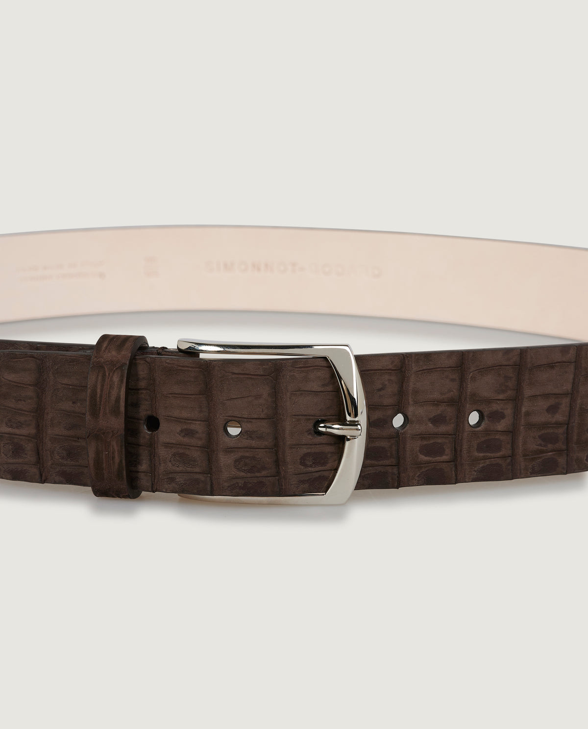 Croco Suede Riem - Bruin