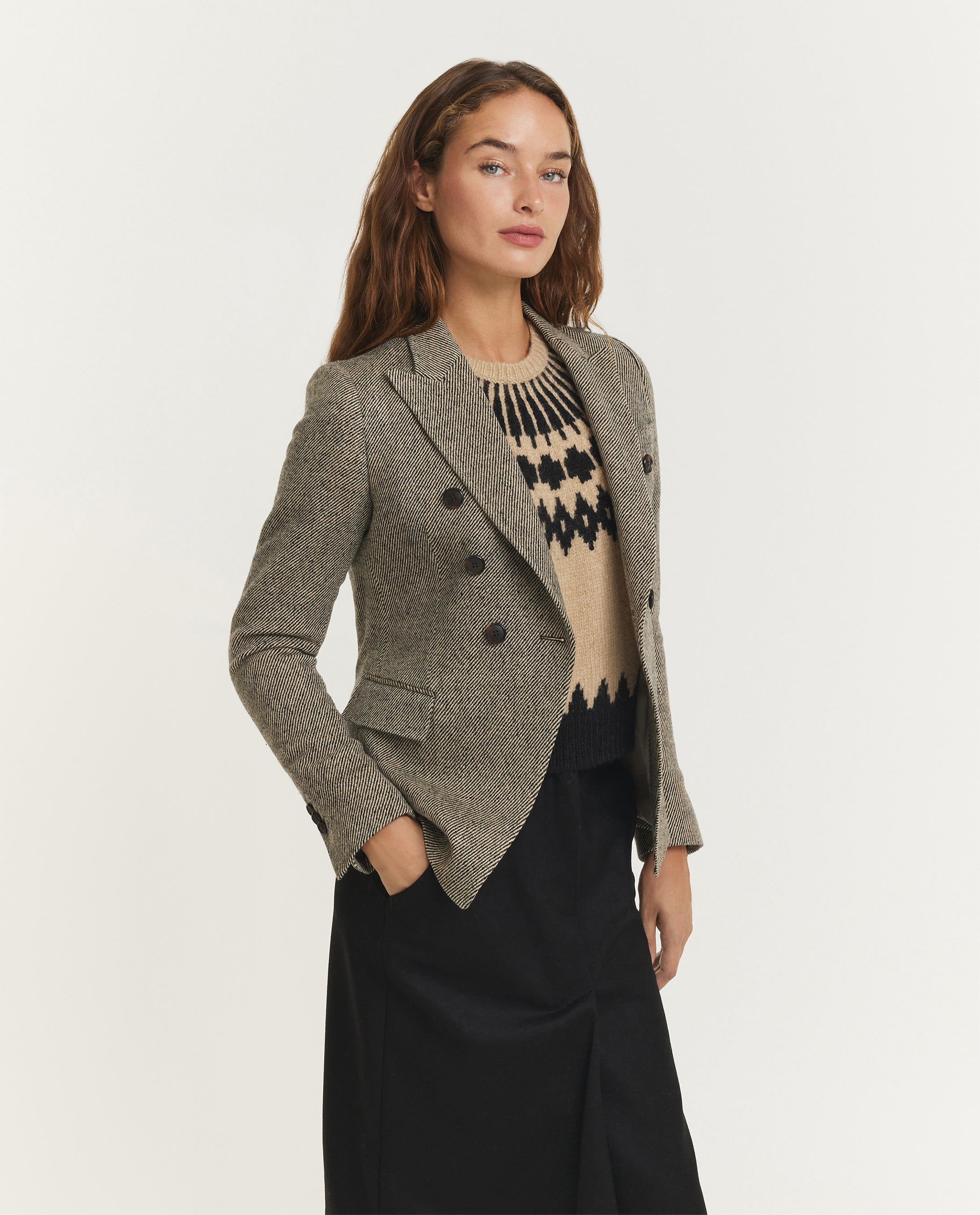 Wool Cashmere Twill Blazer