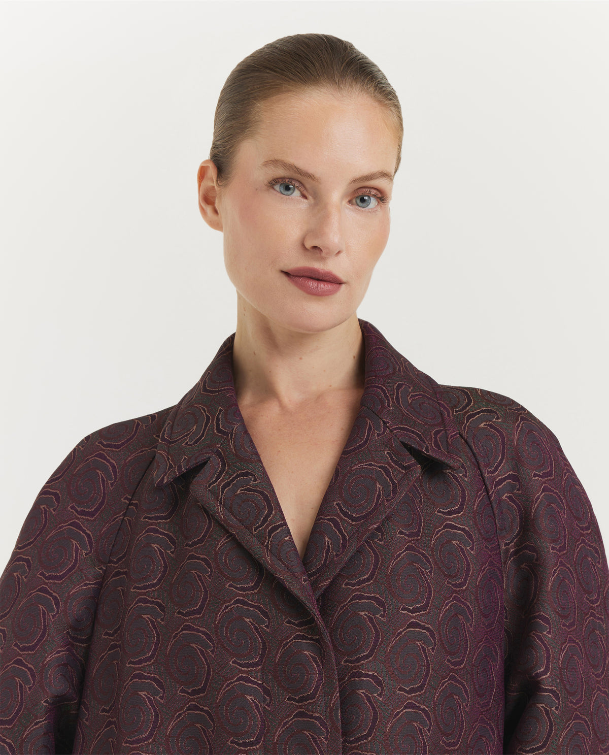 Oversized Jacquard Overcoat