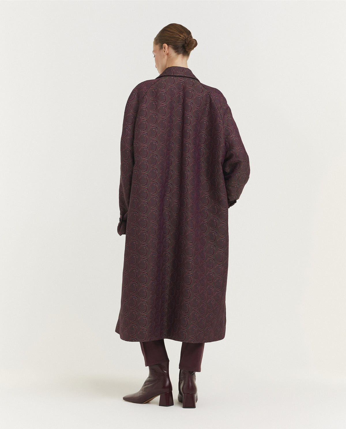 Oversized Jacquard Overcoat