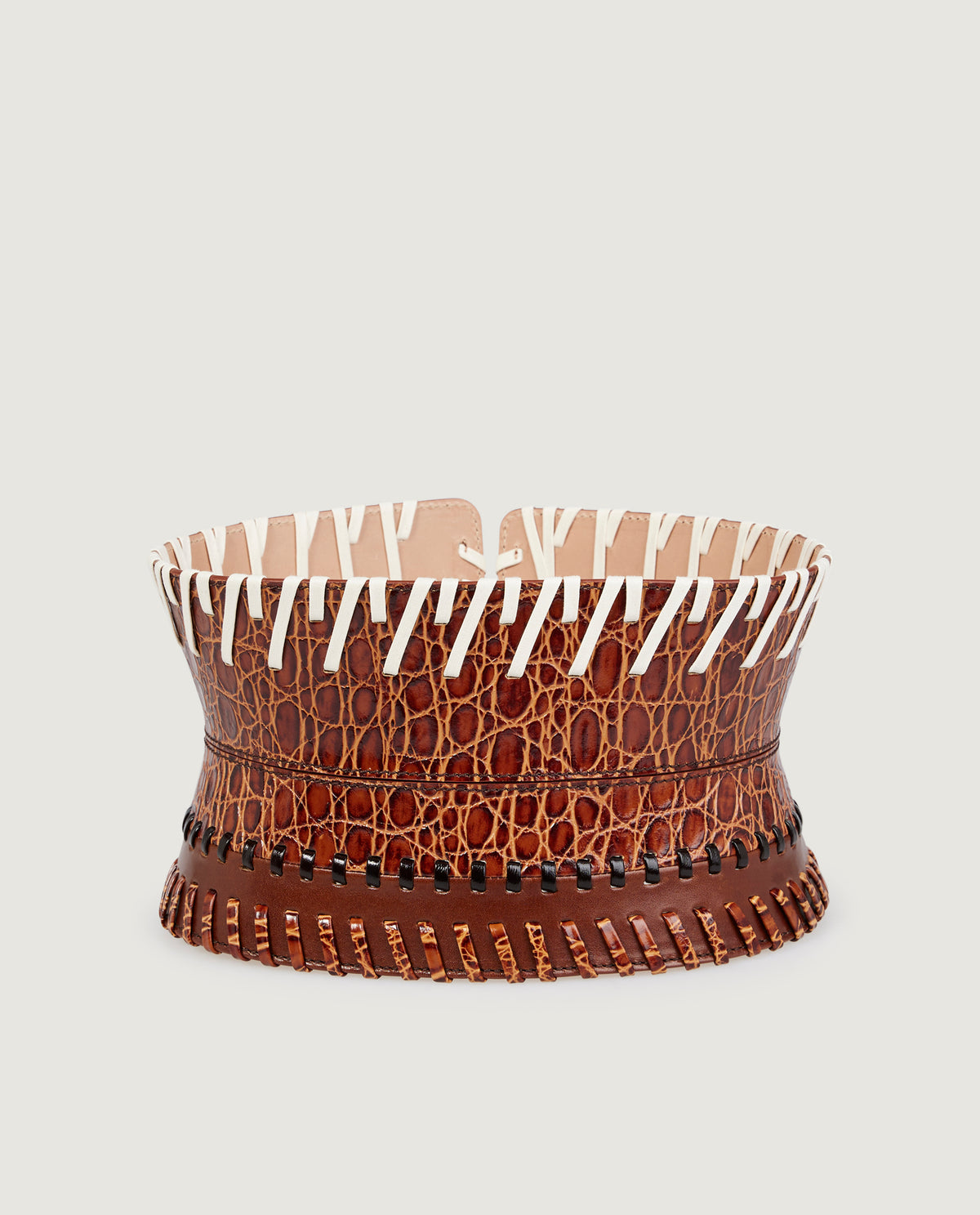 Lederen Korset Riem - Bruin