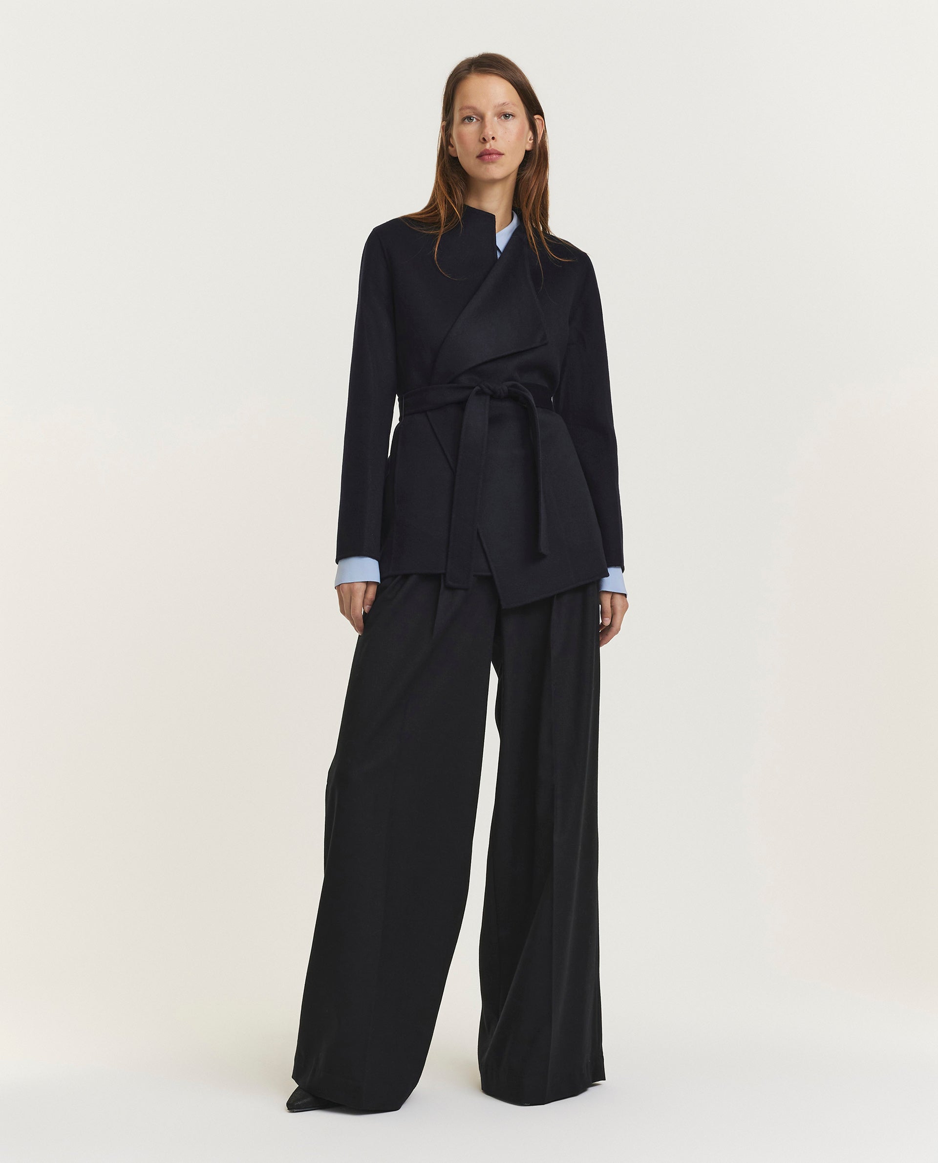 Double face cashmere jas - Donkerblauw