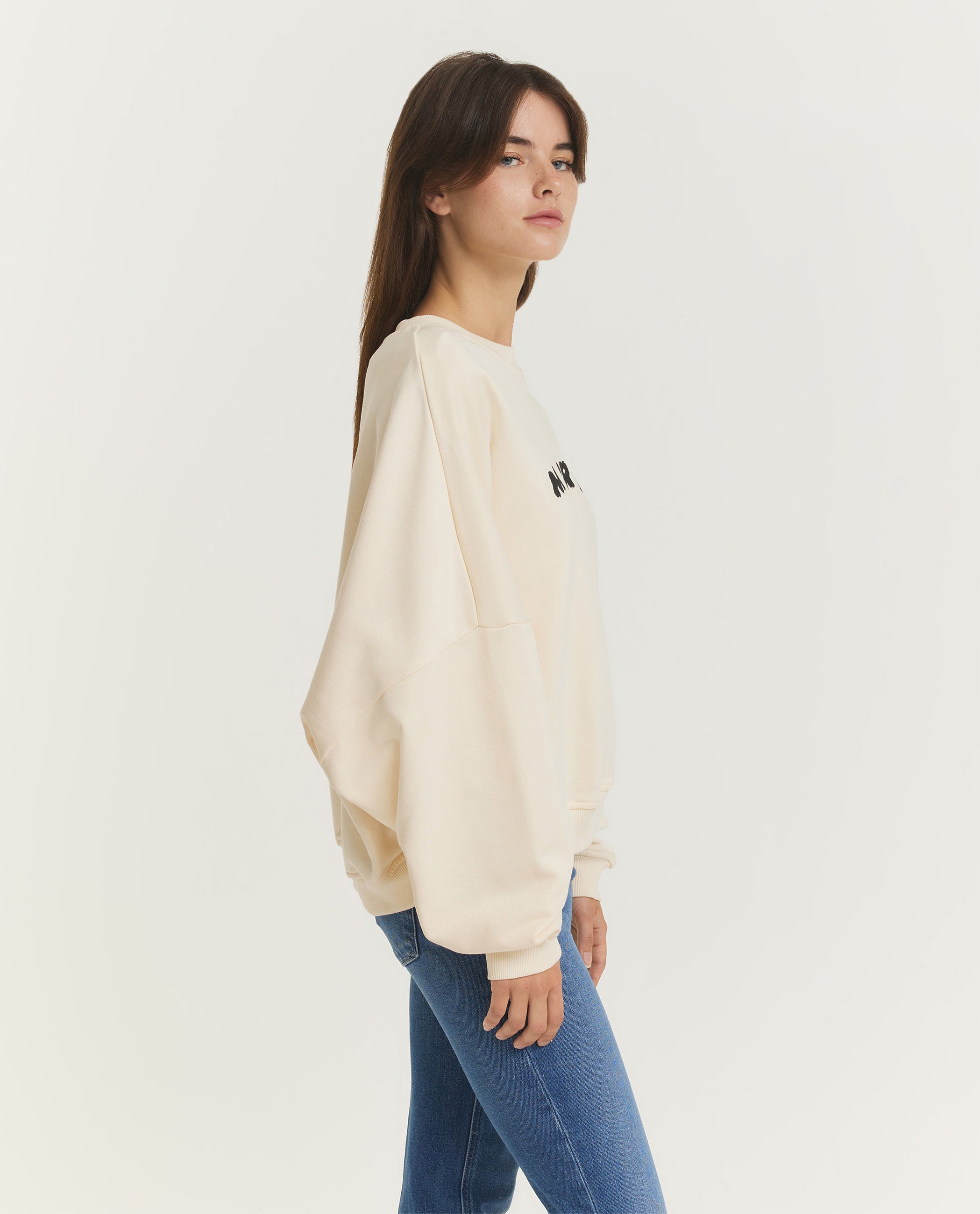 Oversized Katoenen Crewneck - Ecru