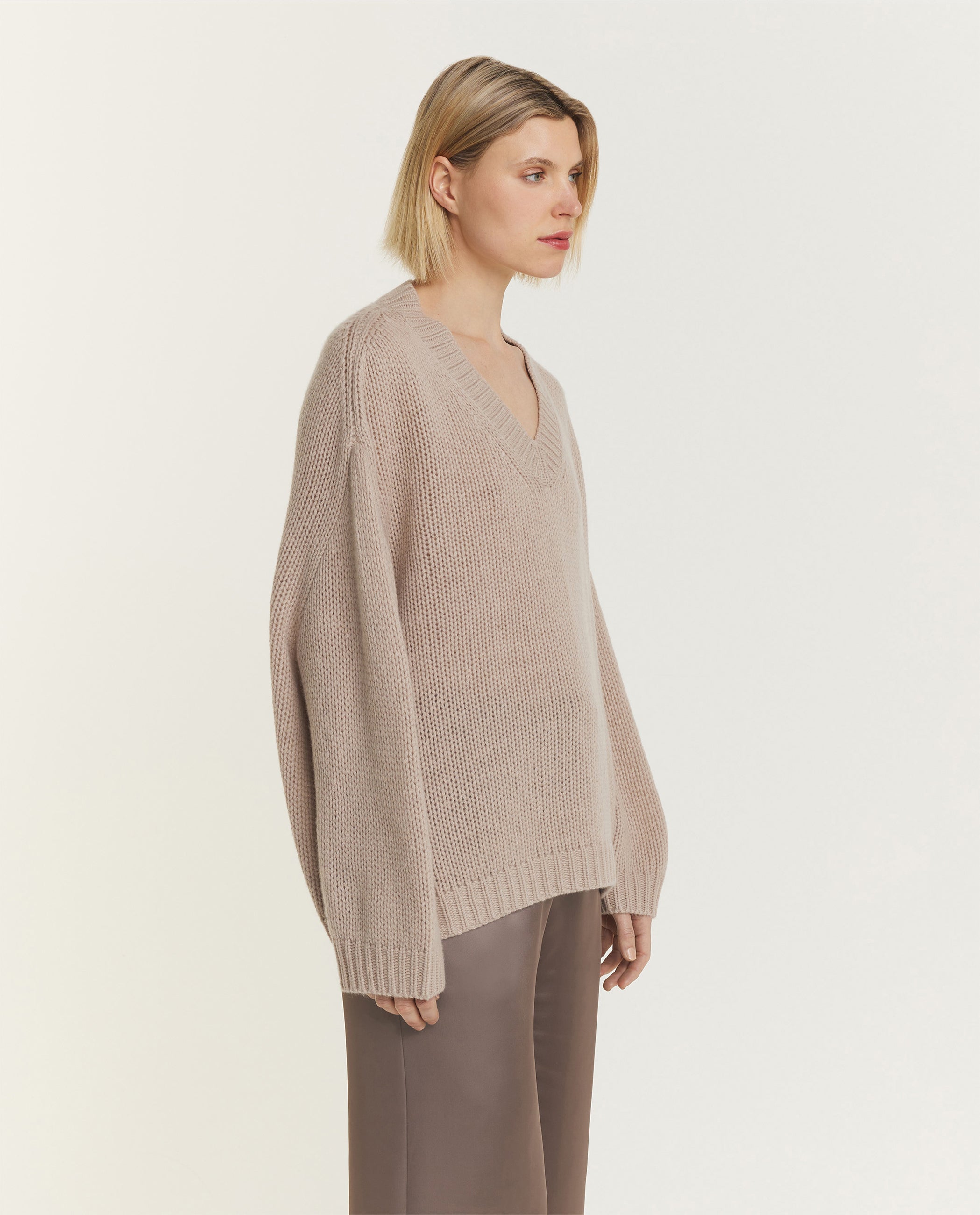 Wol Cashmere Trui - Lichtbruin
