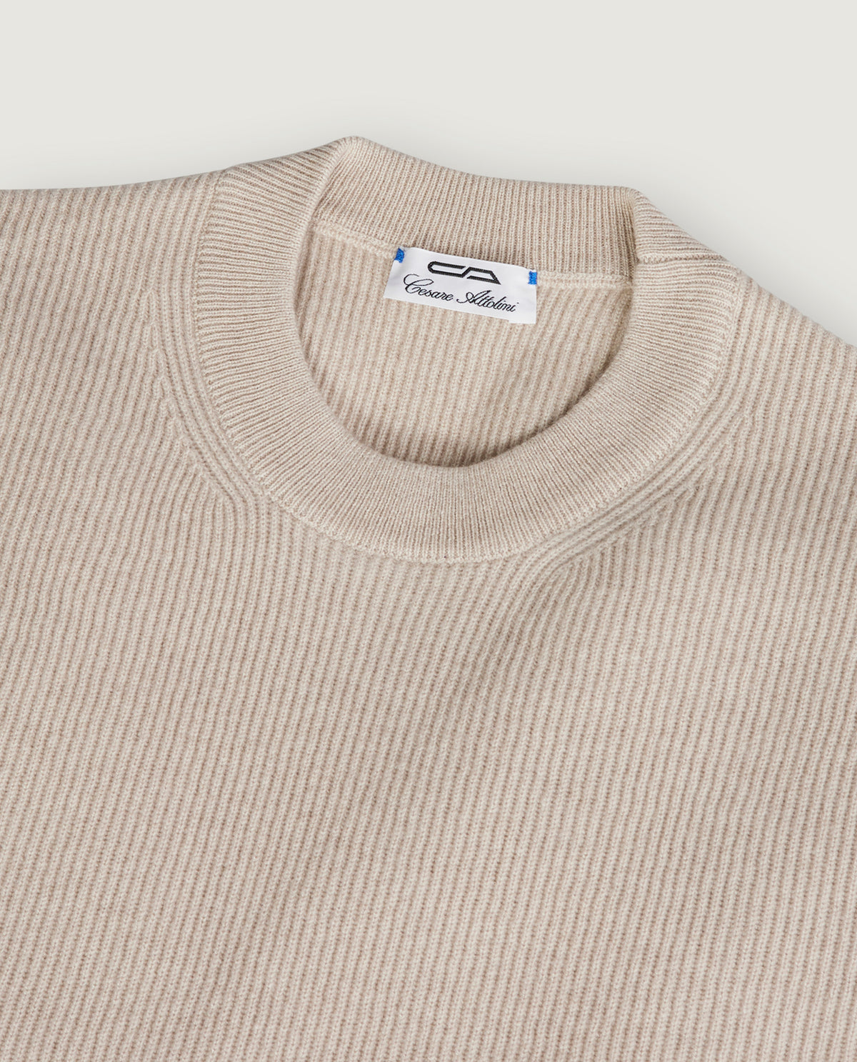 Cashmere Ronde Hals Trui - Lichtbruin