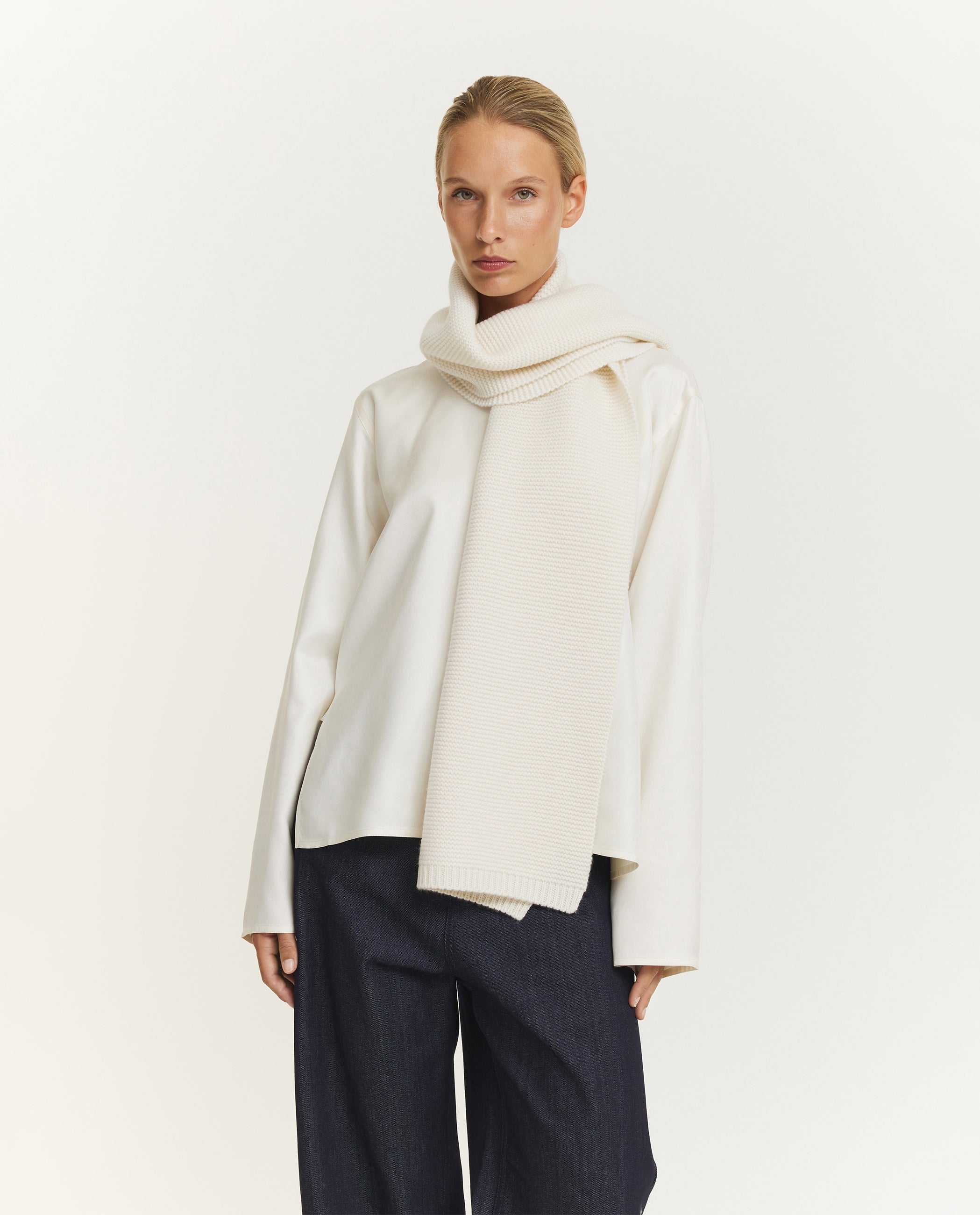 Zijden Bach Top - Ecru