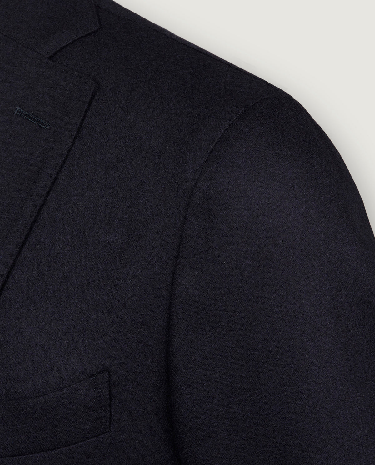 Wol Cashmere Flannel Jasje - Donkerblauw