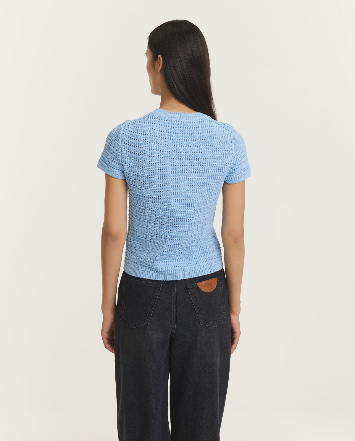 Katoen Crochet Top - Lichtblauw