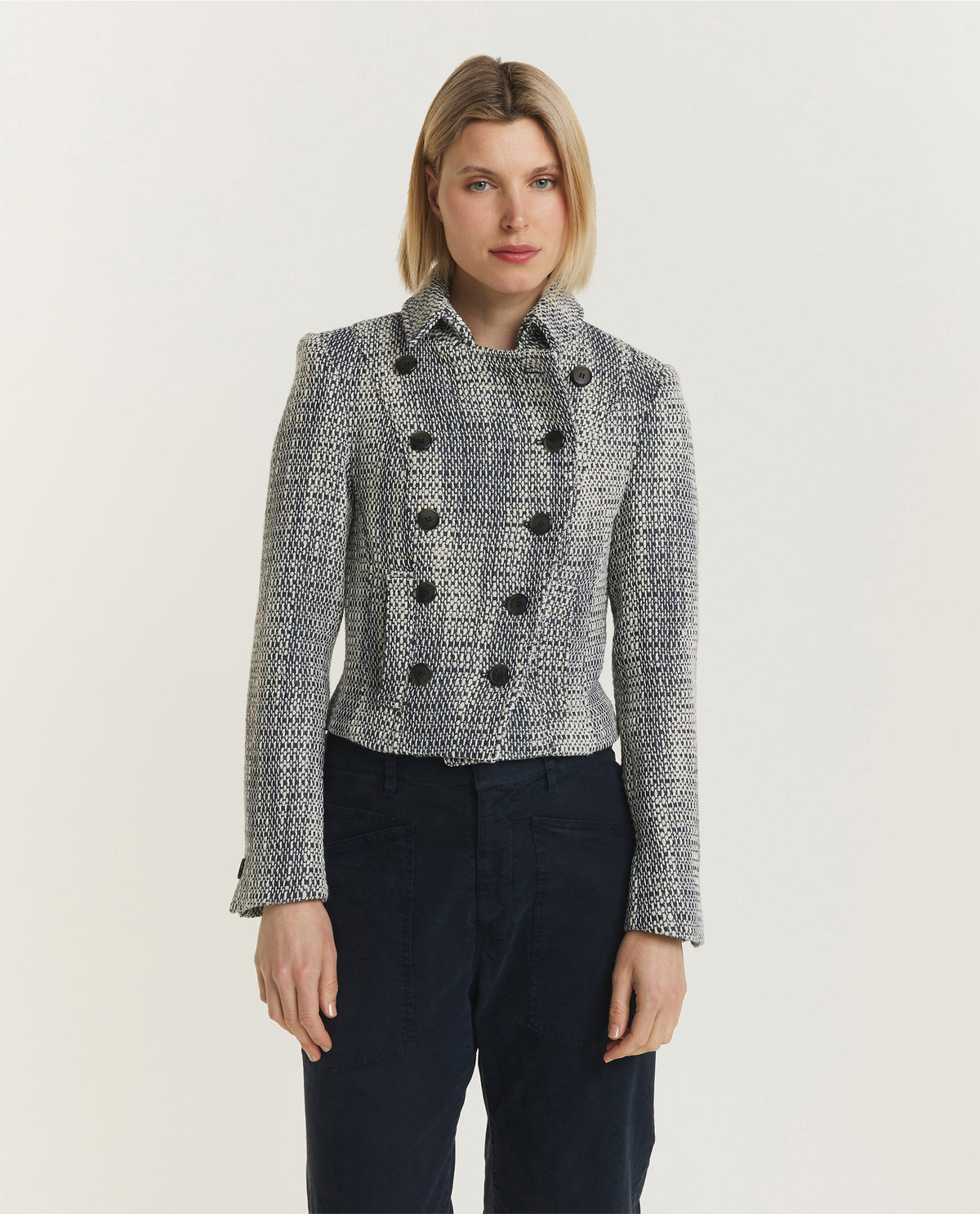 Double Breasted Blazer - Grijs