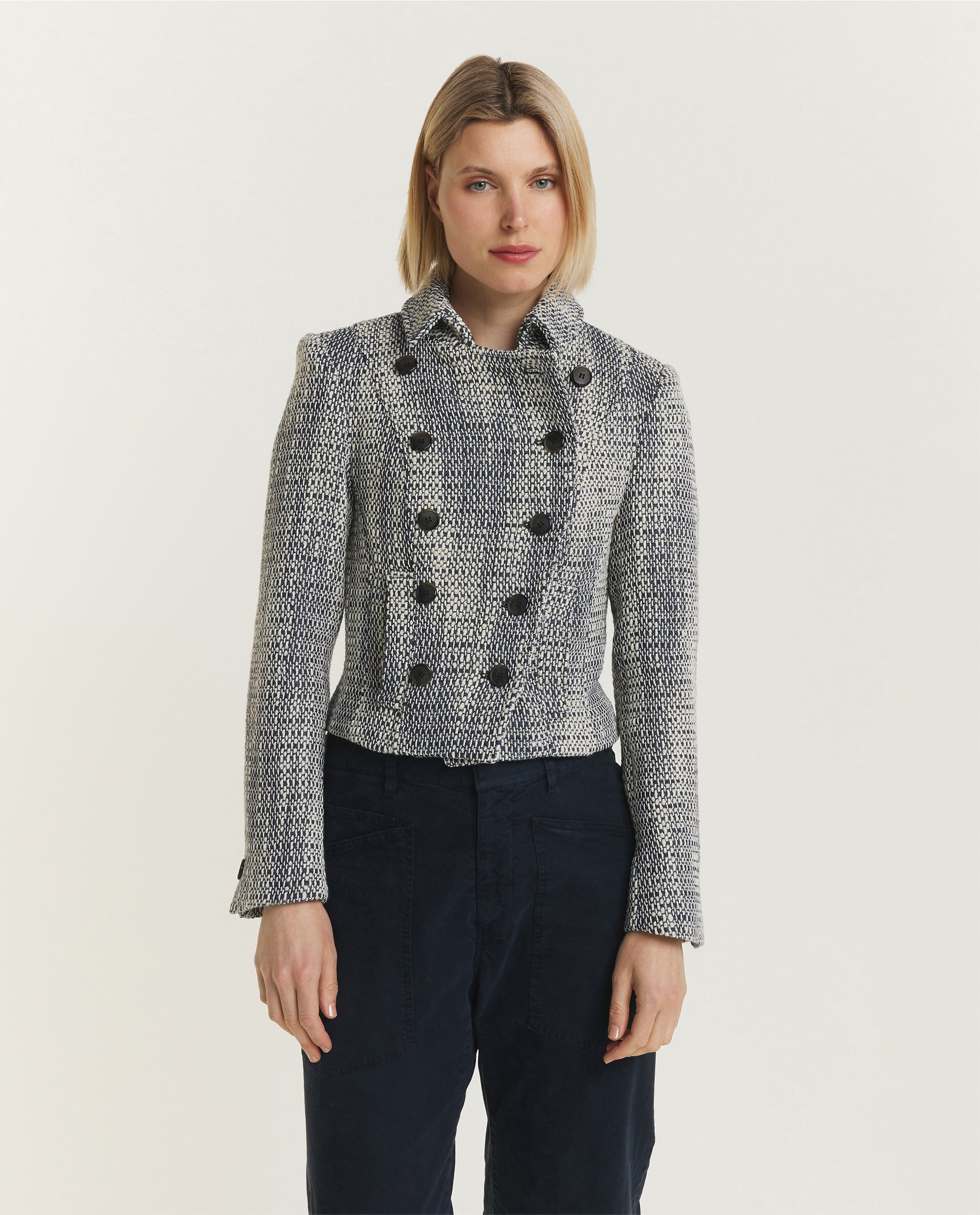 Double Breasted Blazer - Grijs