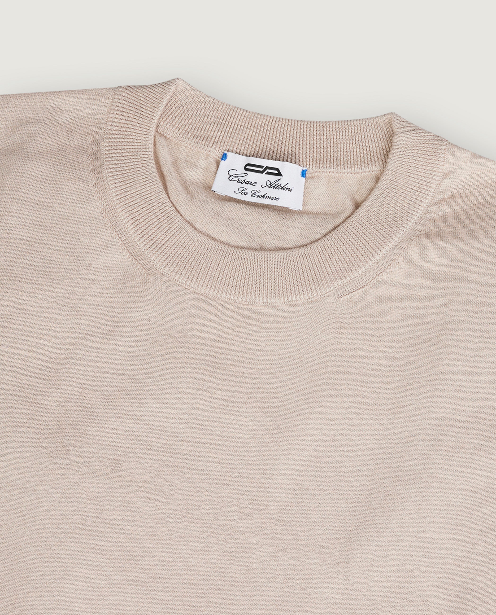 Katoen Cashmere T-Shirt - Lichtbruin