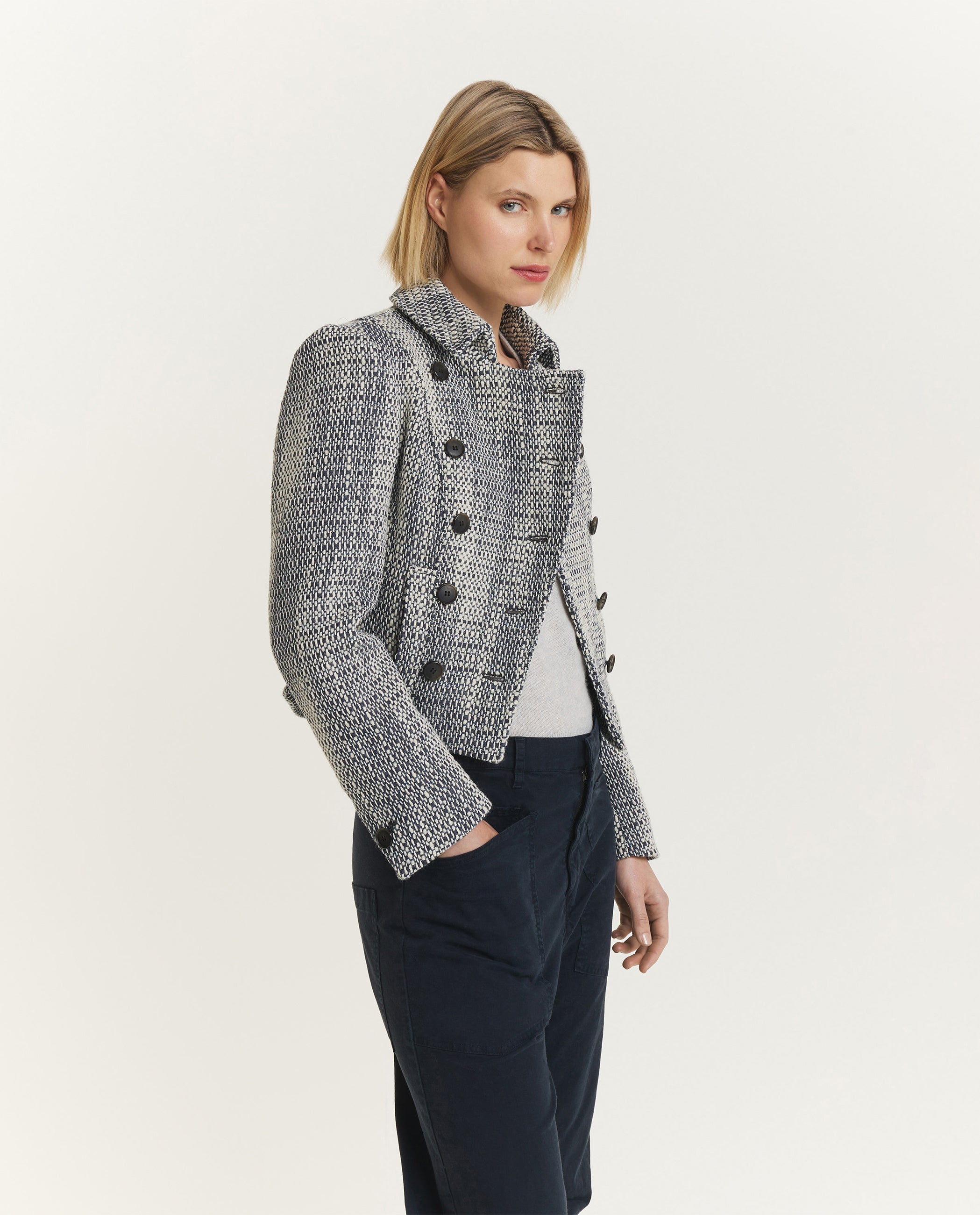 Double Breasted Blazer - Grijs