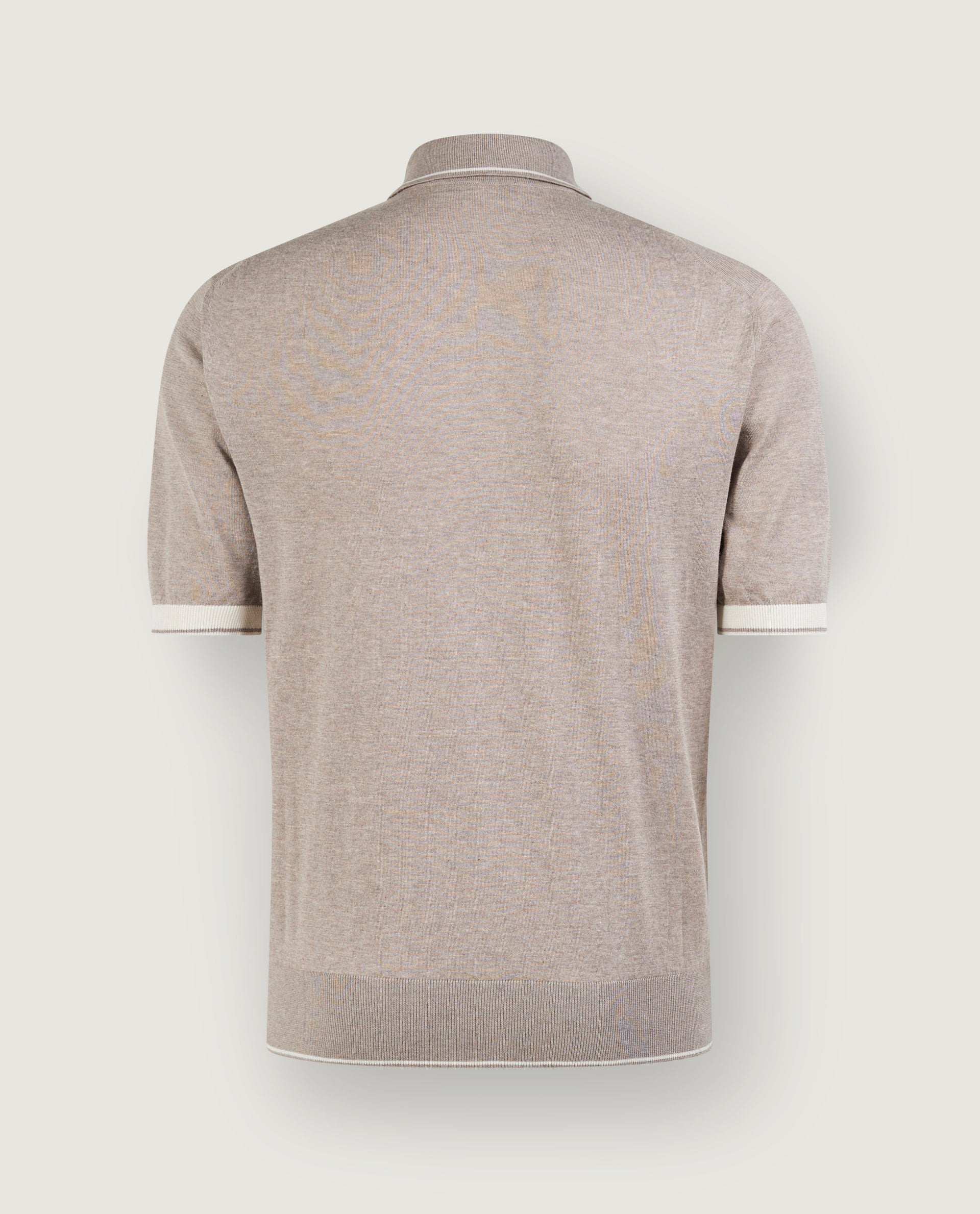 Gebreid Polo-Shirt - Lichtbruin