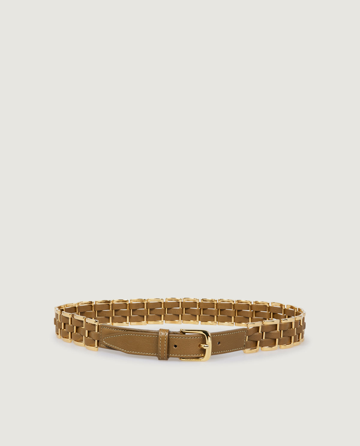 Metallic Weave Riem - Lichtbruin