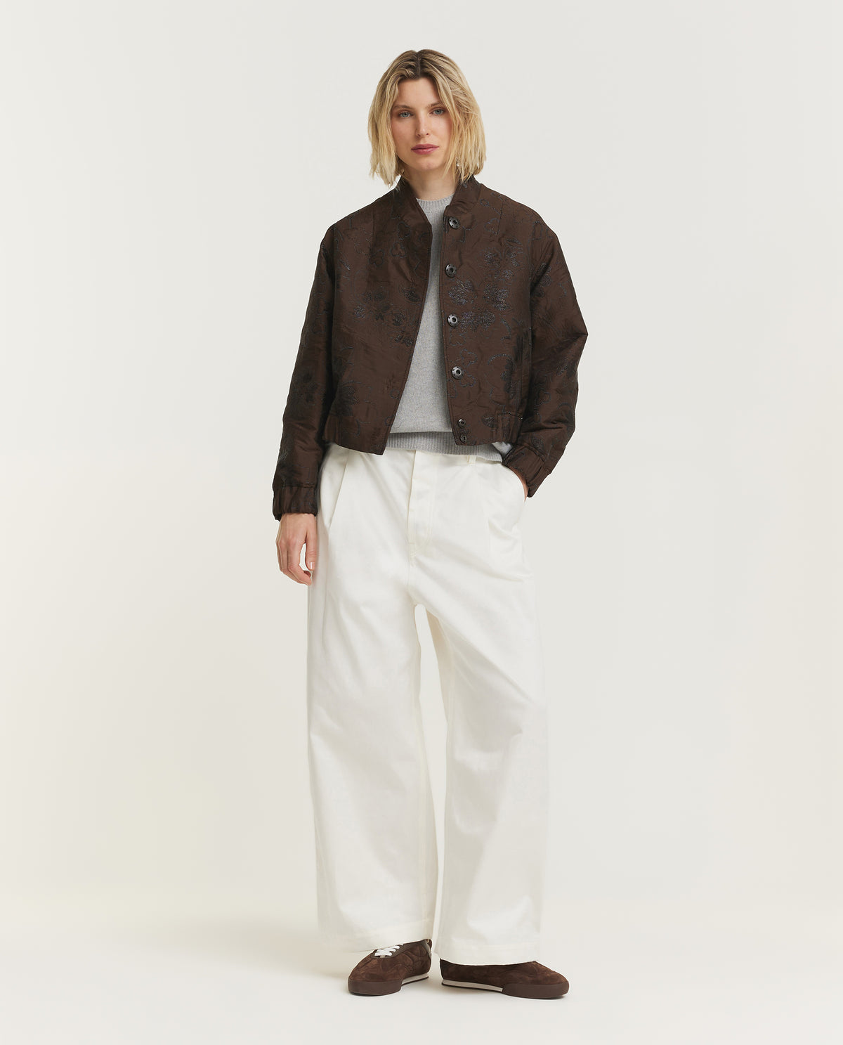 Floraal Bomberjack - Bruin