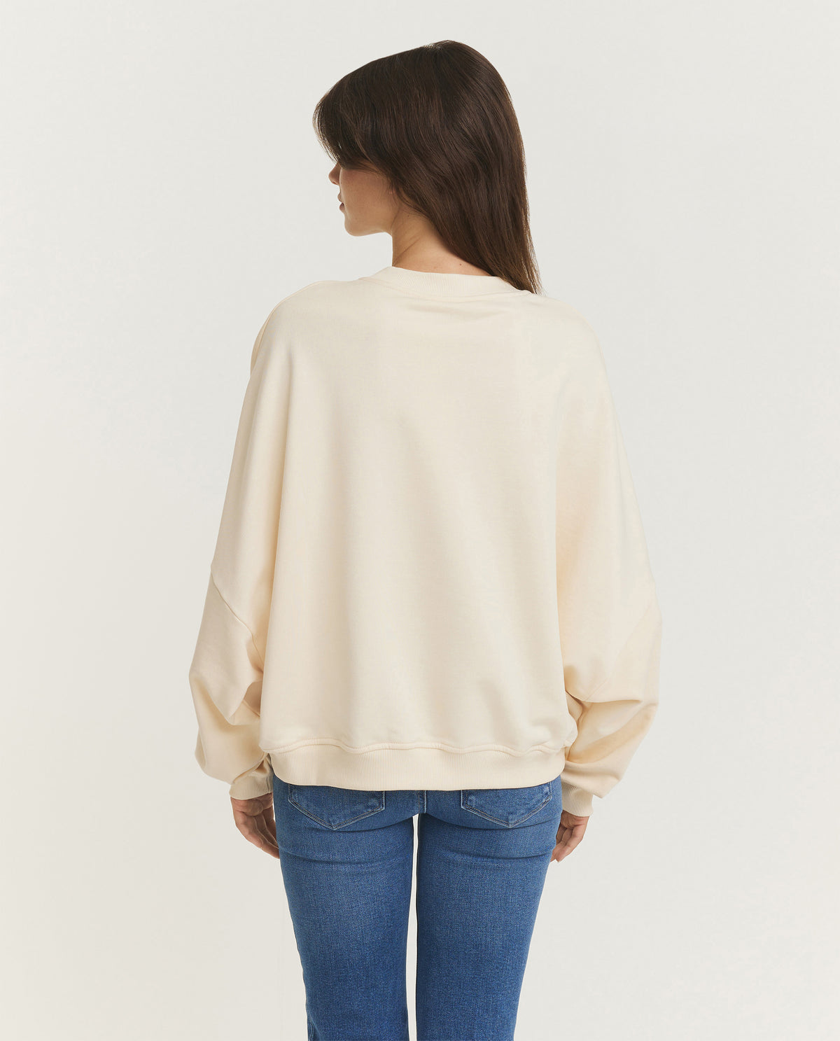 Oversized Katoenen Crewneck - Ecru