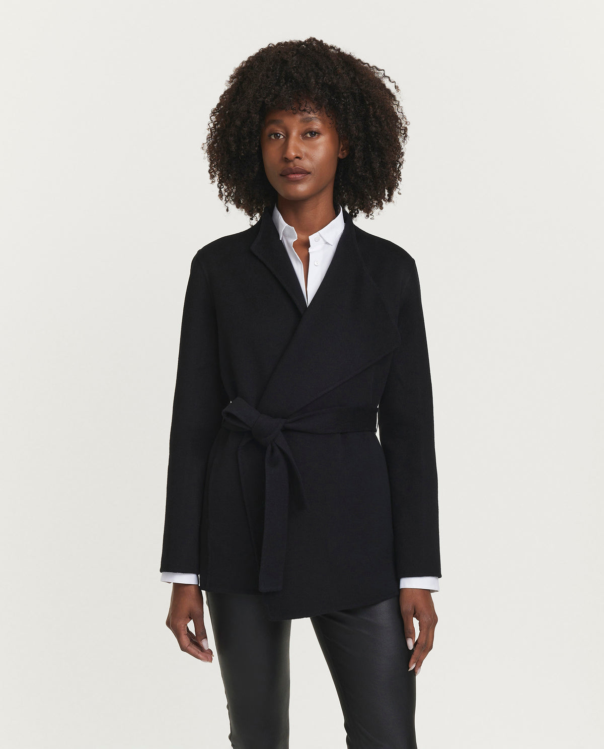 Double face cashmere jas - Zwart