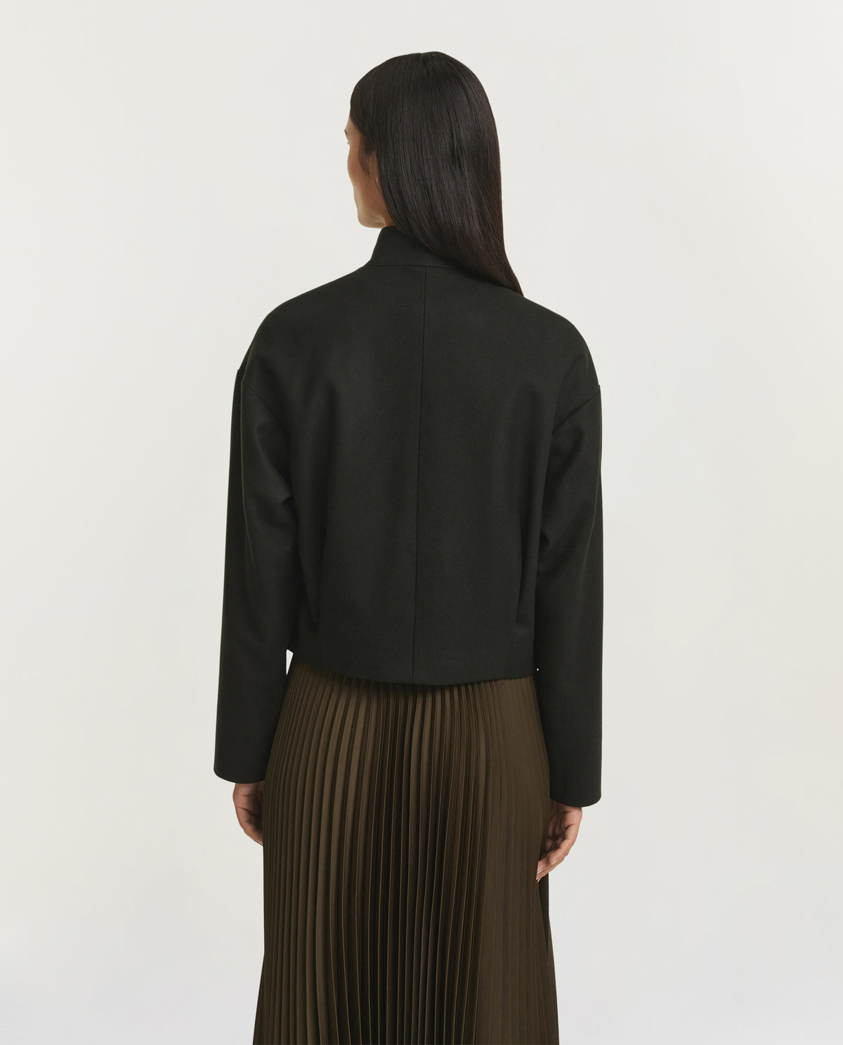 Kort Wollen Jas - Groen