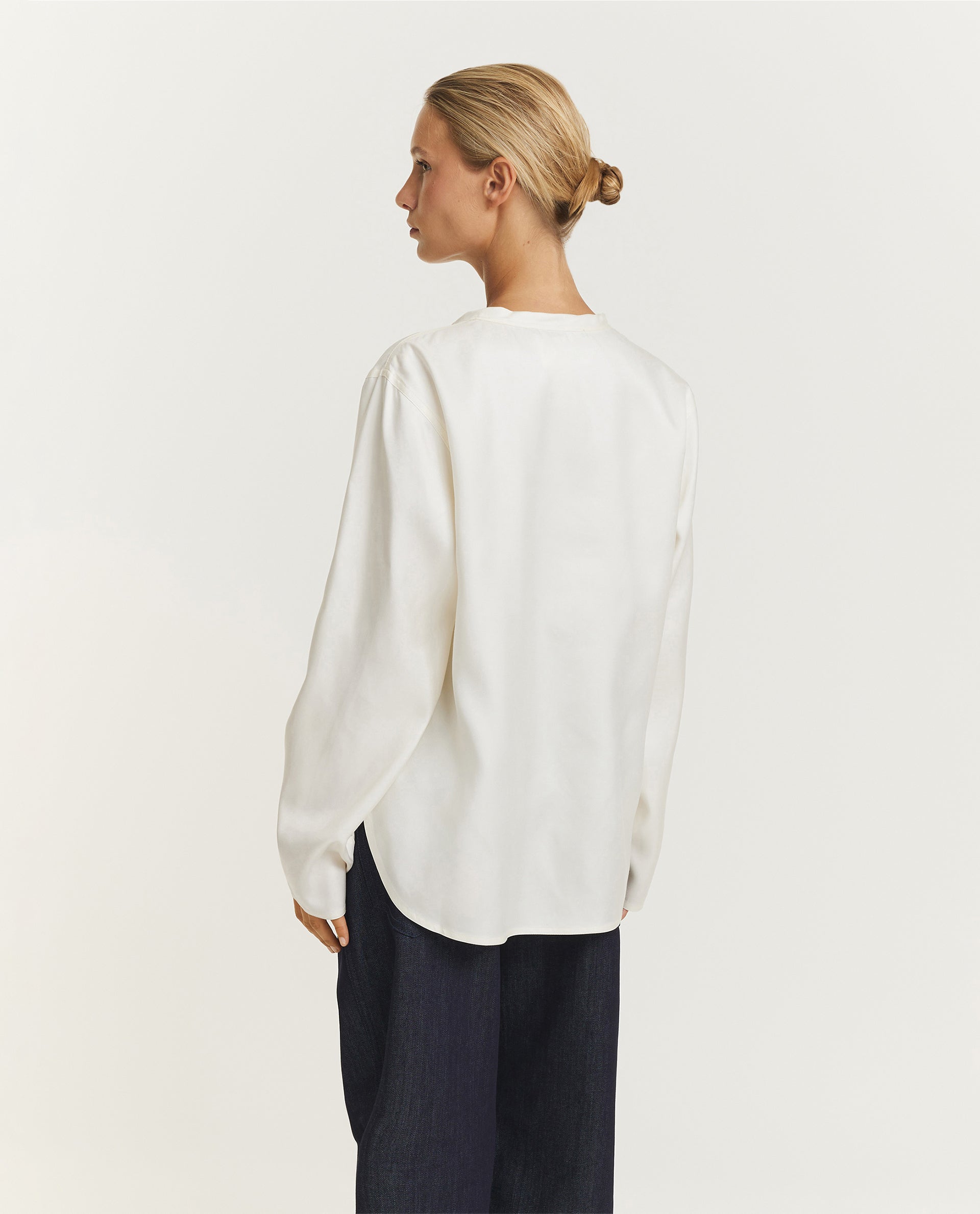 Zijden Bach Top - Ecru