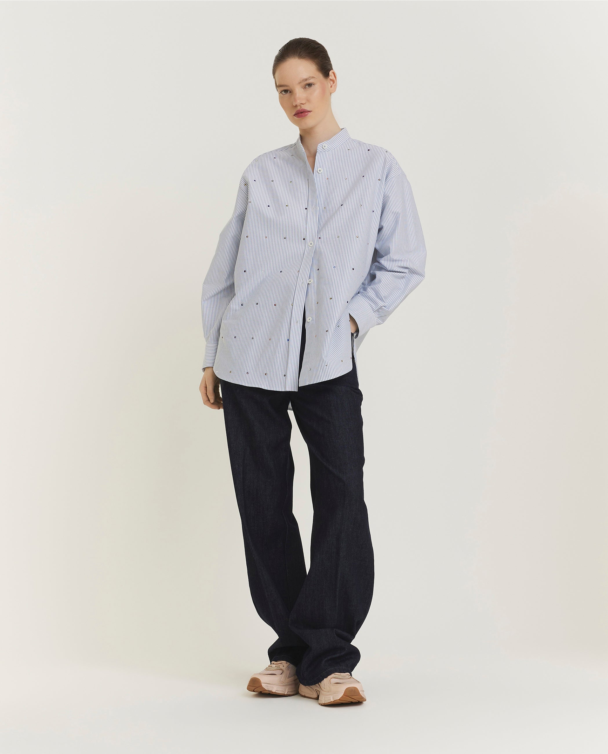 Oxford Gestreepte Blouse - Blauw