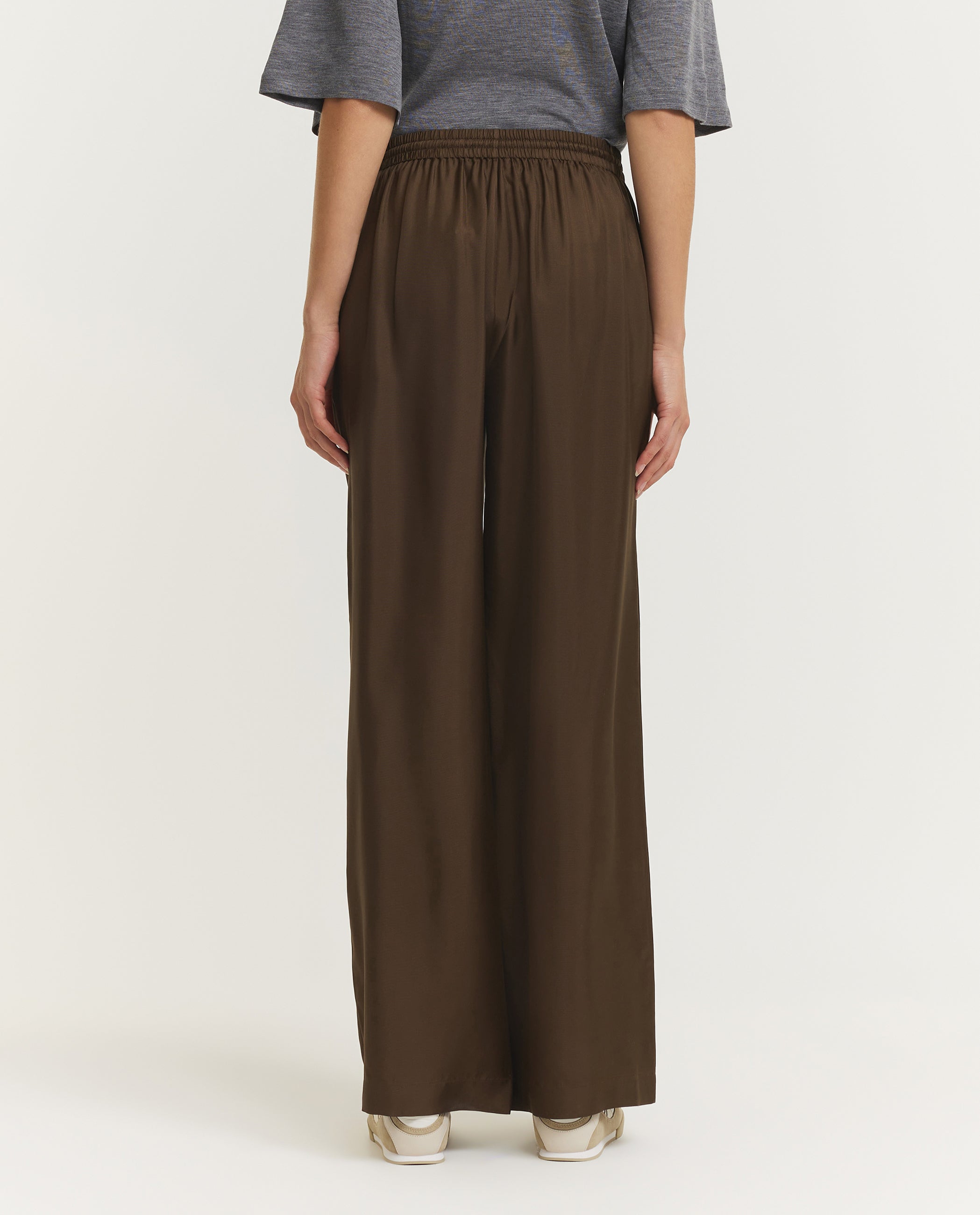Wide Leg Silk Pants