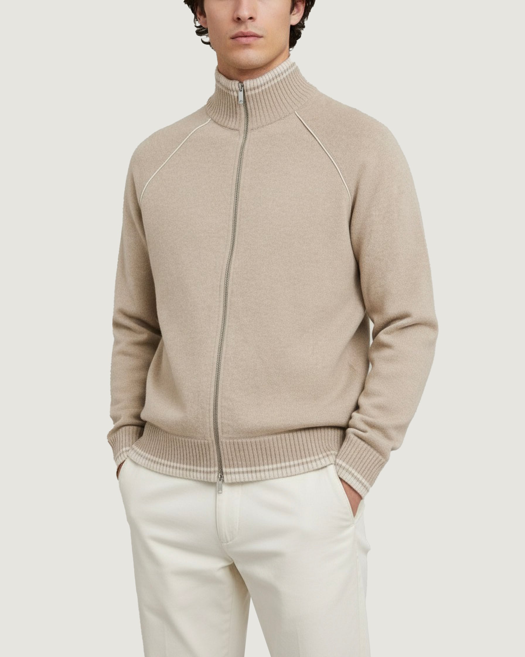 Wool Cashmere Raglan Cardigan