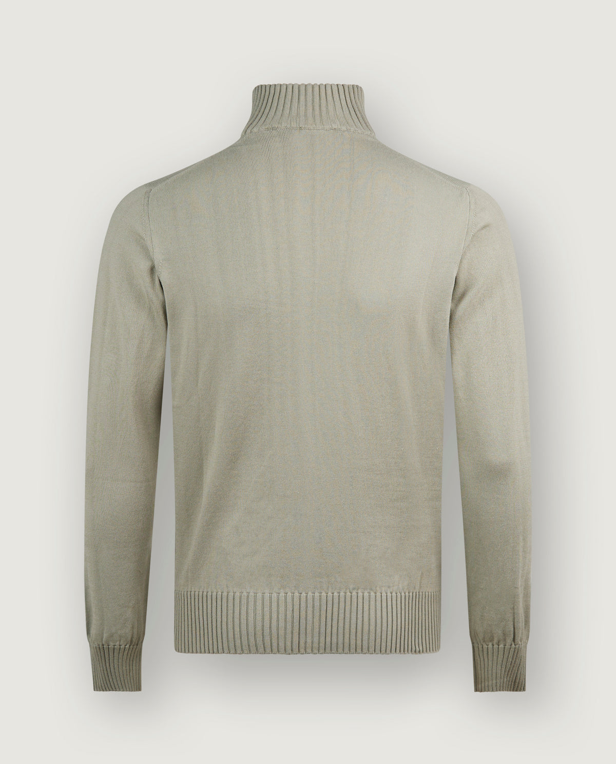 Katoenen Half Zip Trui - Groen