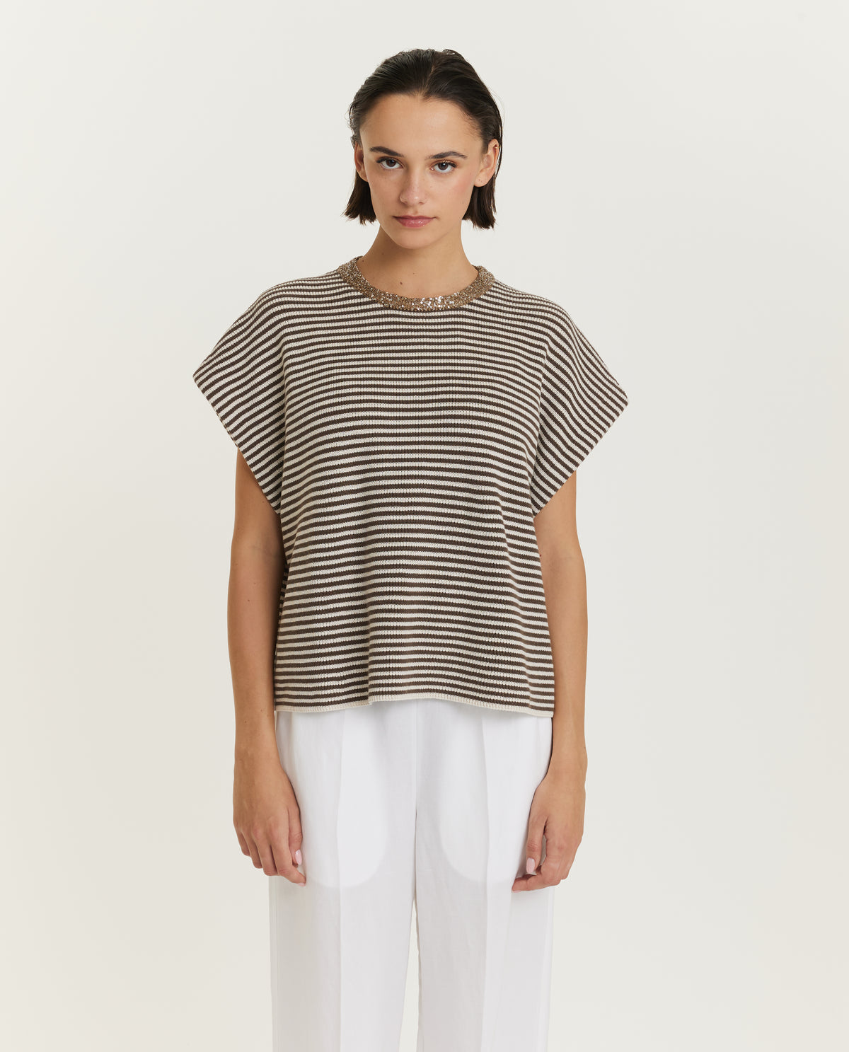 Mouwloze trui - Bruin