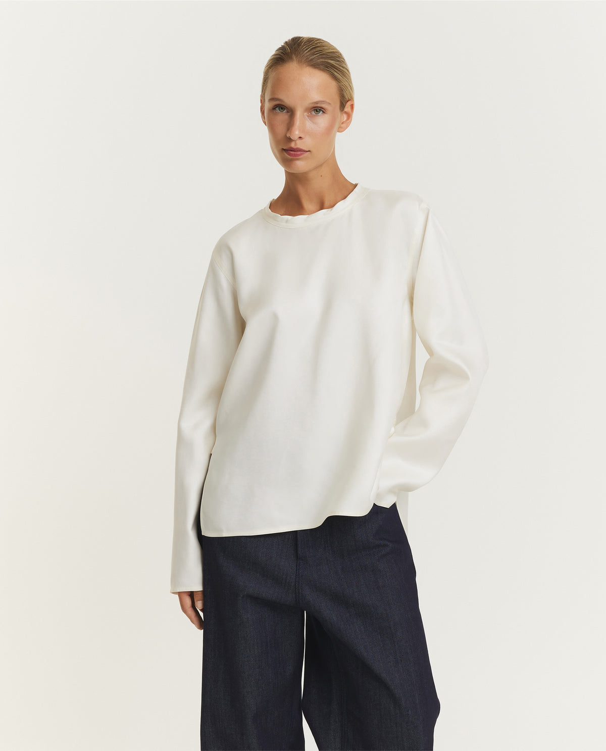 Zijden Bach Top - Ecru