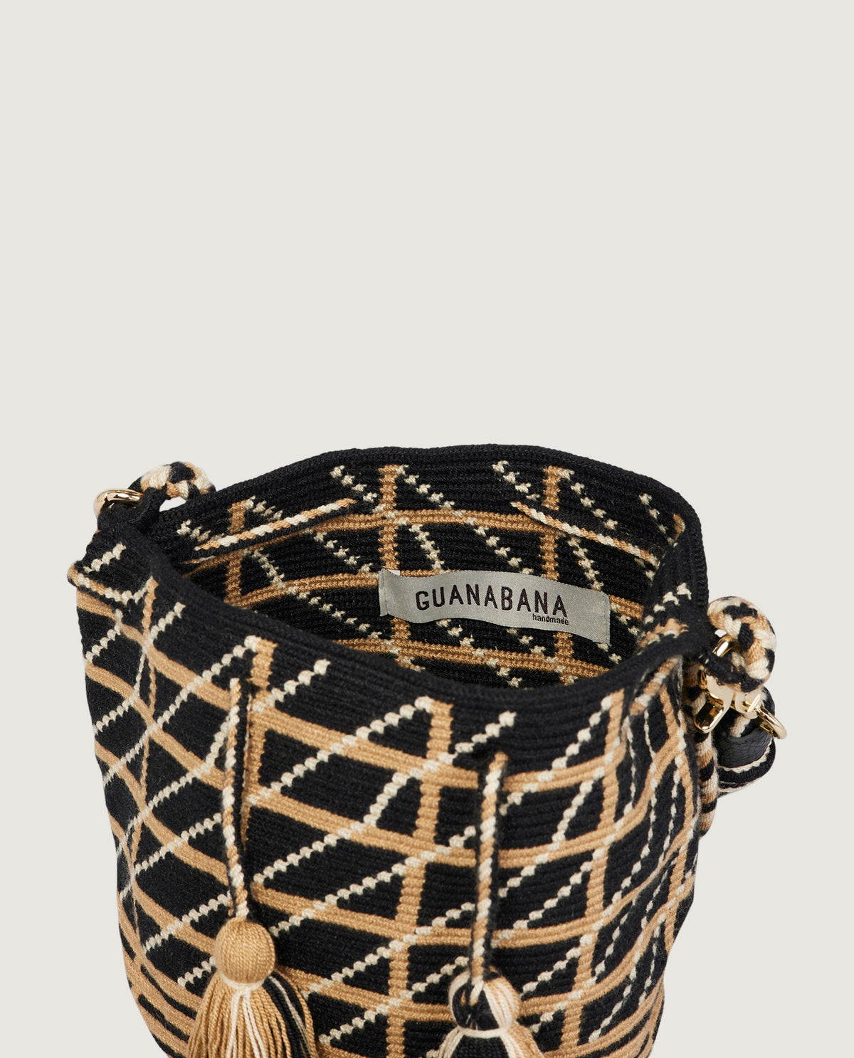 Macramé Crossbody Tas - Lichtbruin