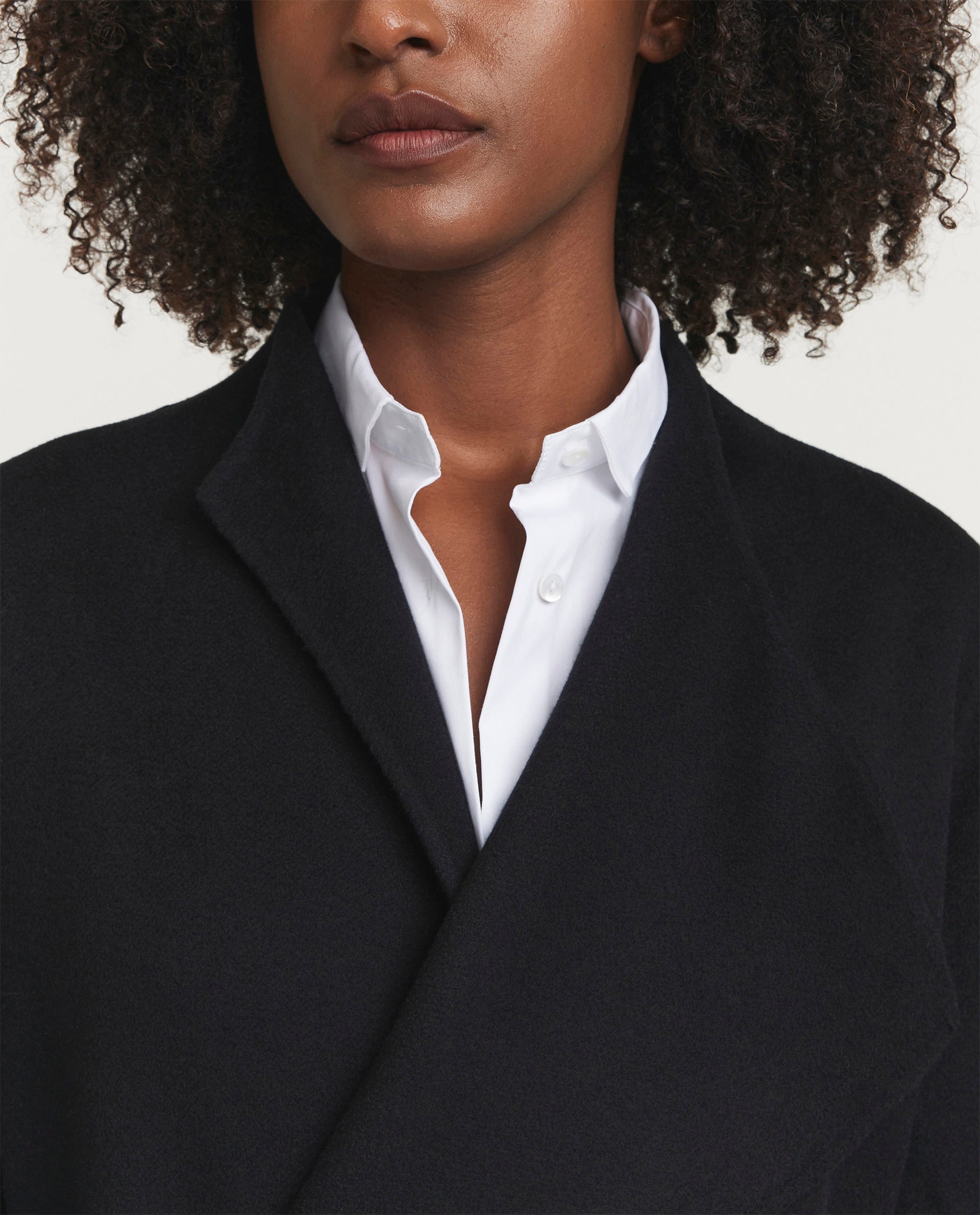 Double face cashmere jas - Zwart